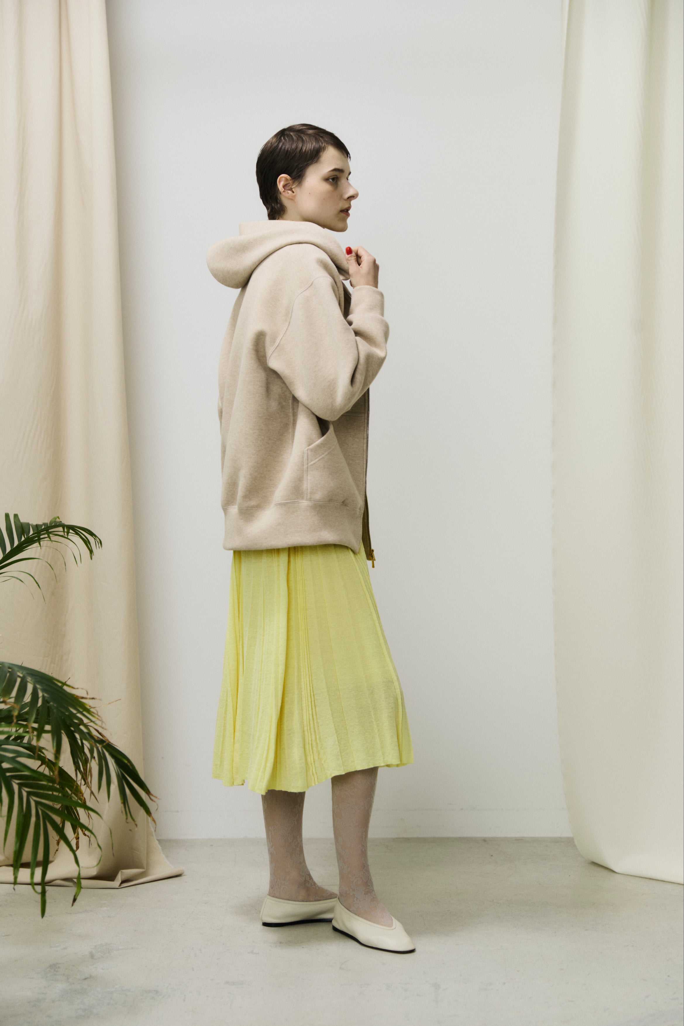 double faced jersey oversized zip parka