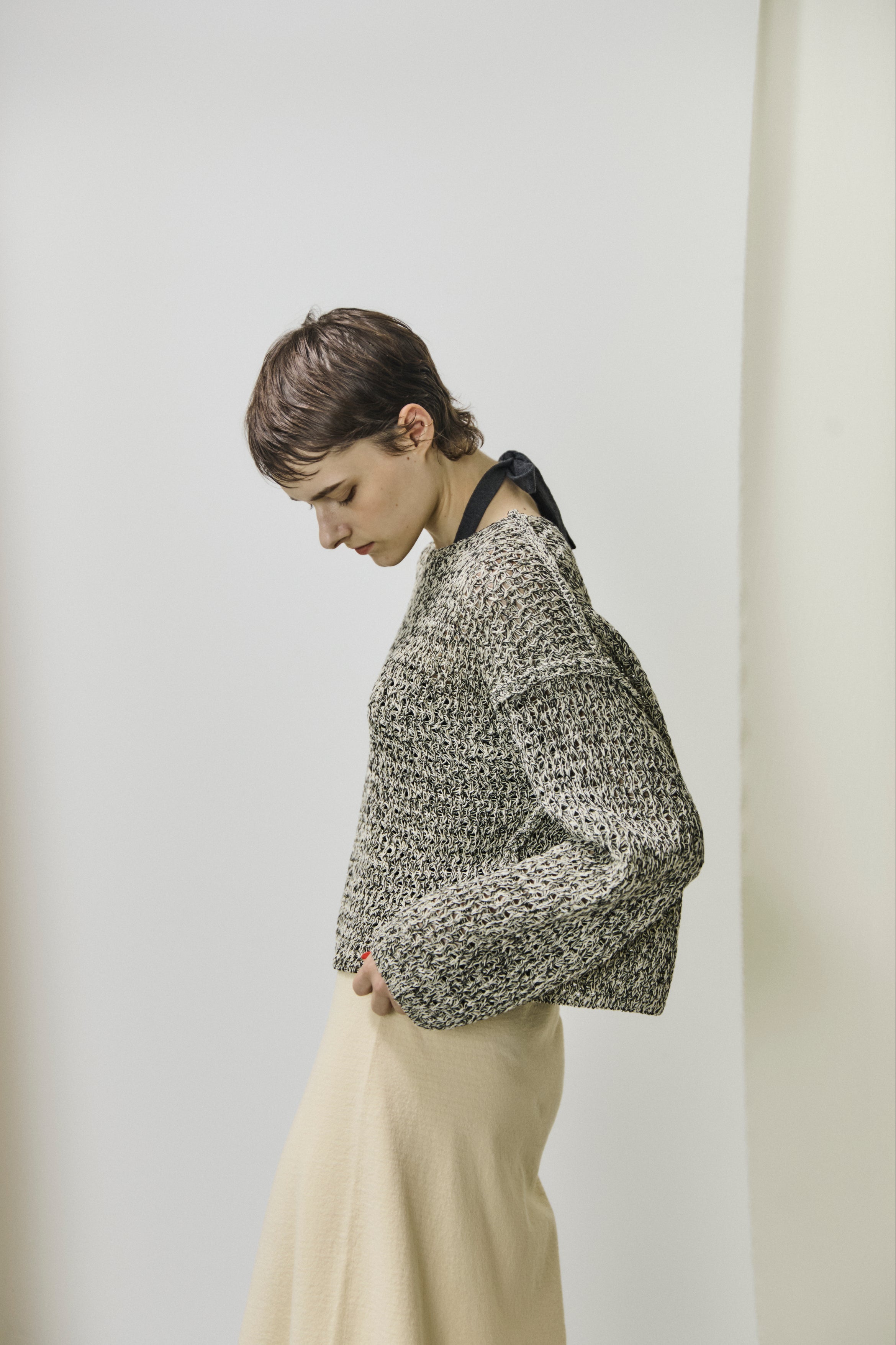 double honeycomb mesh sweater