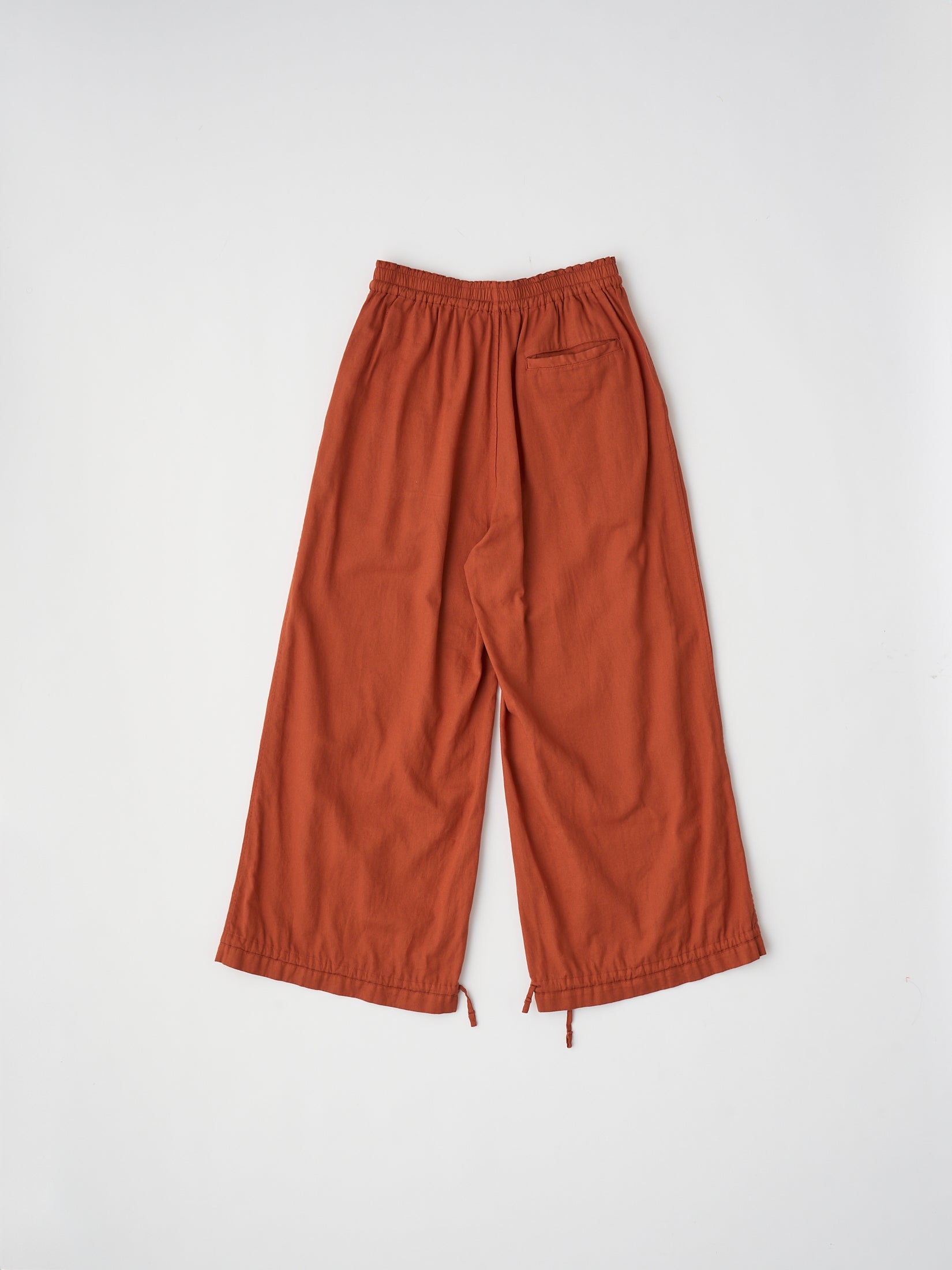 egyptian cotton panama drawstring wide-leg pants