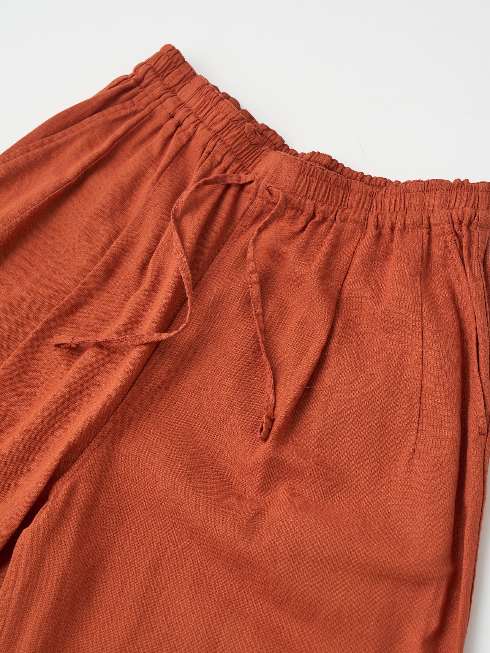 egyptian cotton panama drawstring wide-leg pants