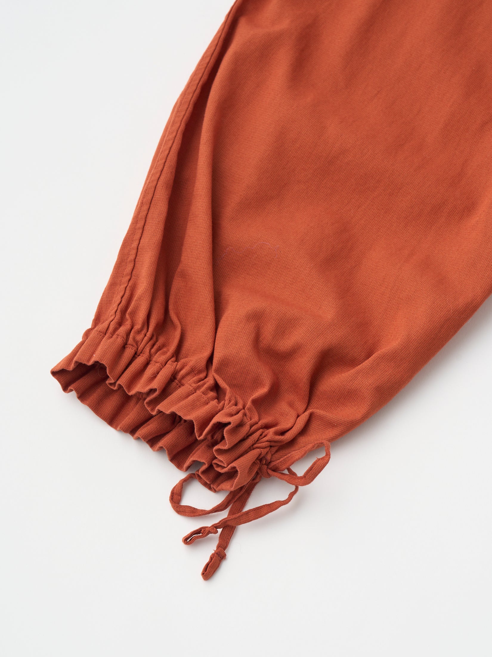 egyptian cotton panama drawstring wide-leg pants