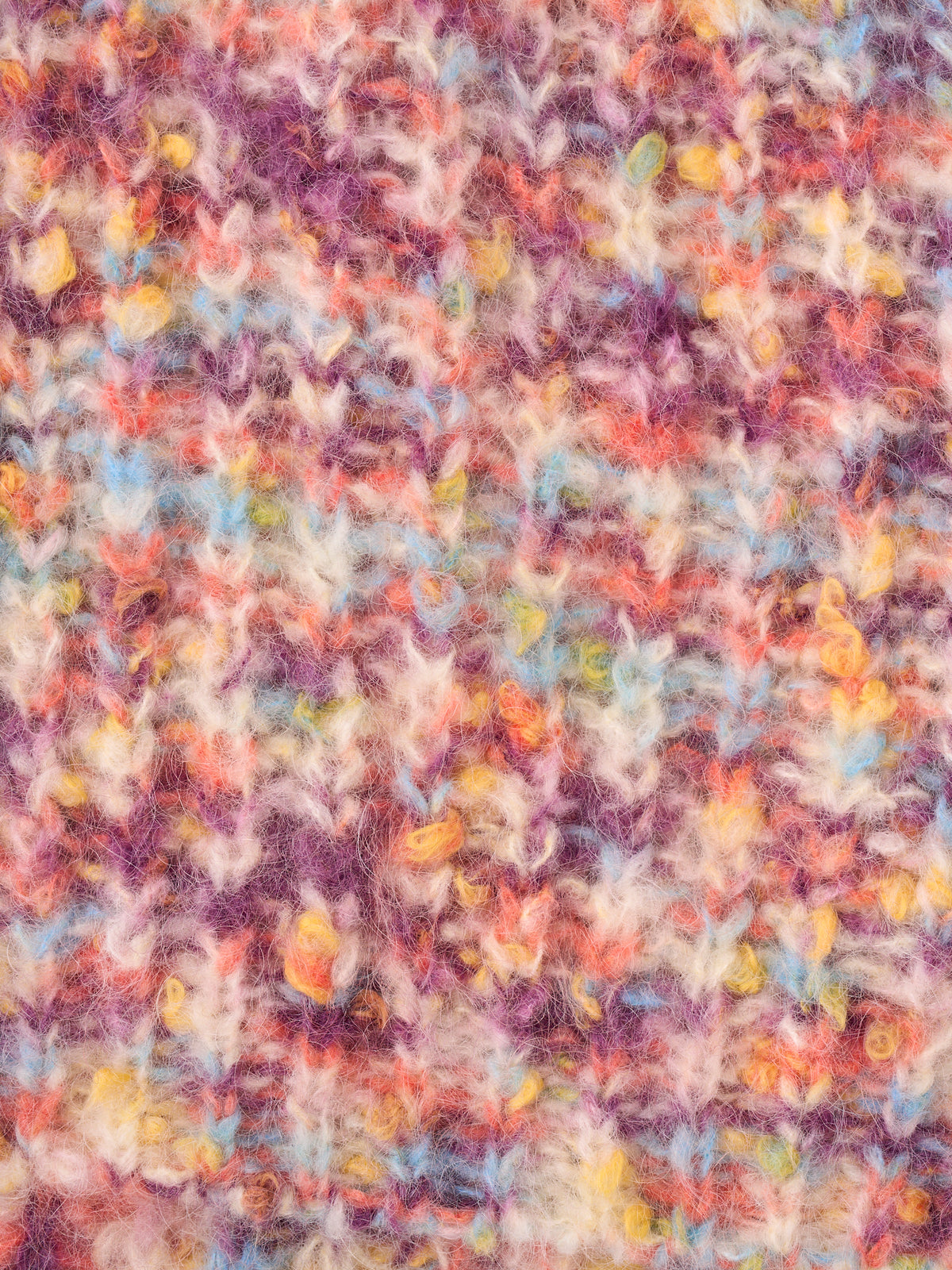 SUPERKID MOHAIR & COTTON NEP YARN RIBBED-KNIT HIGH-NECK P/O