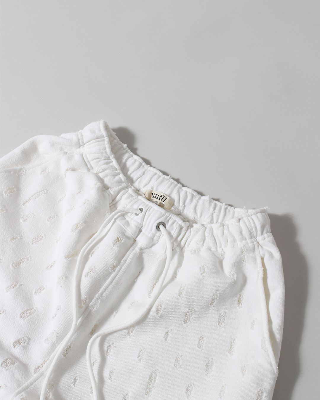 ripped-mesh cotton terry wide-leg sweatpants
