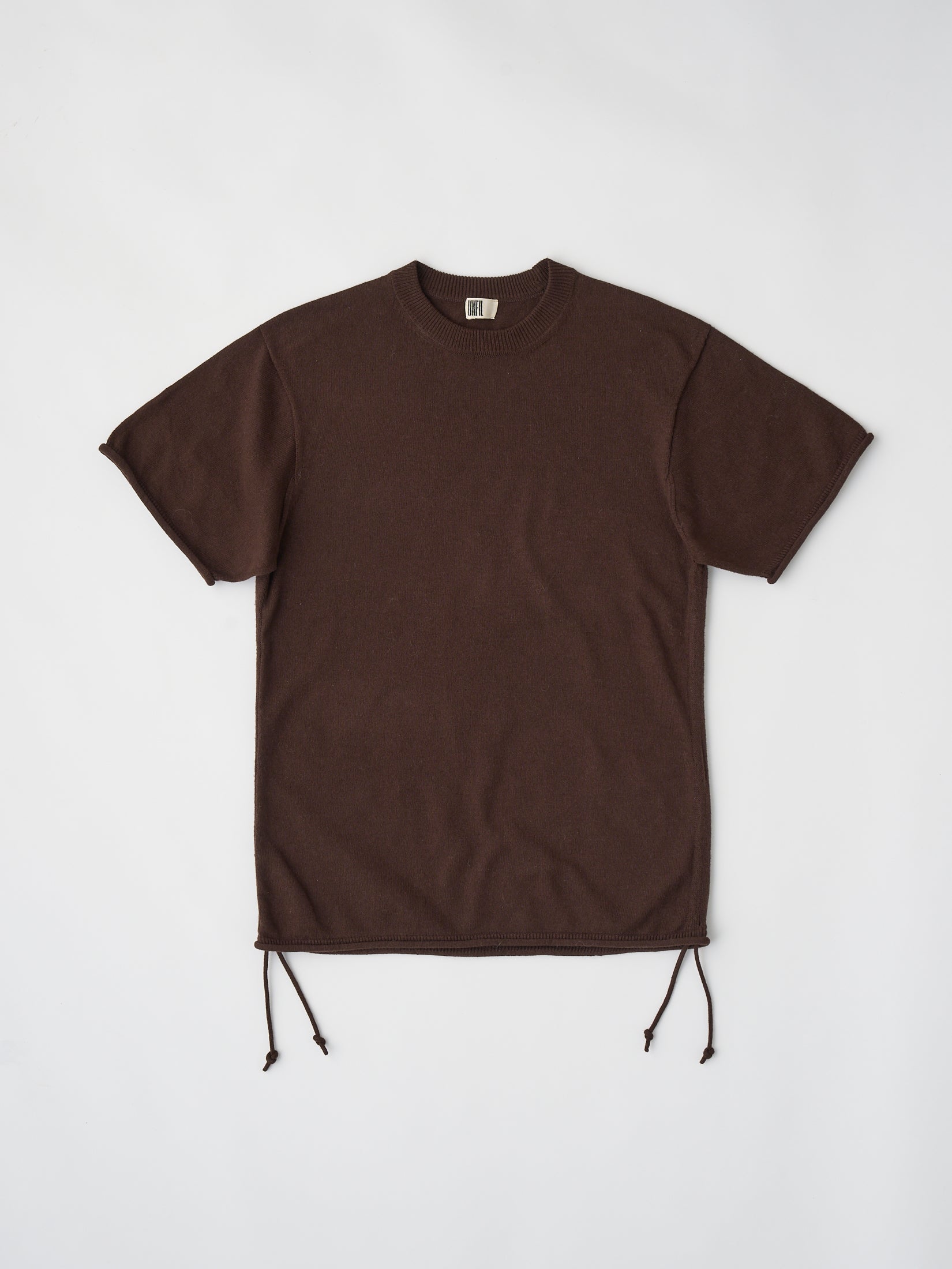BRUSHED SILK COTTON SHORT-SLEEVE GATHERED P/O