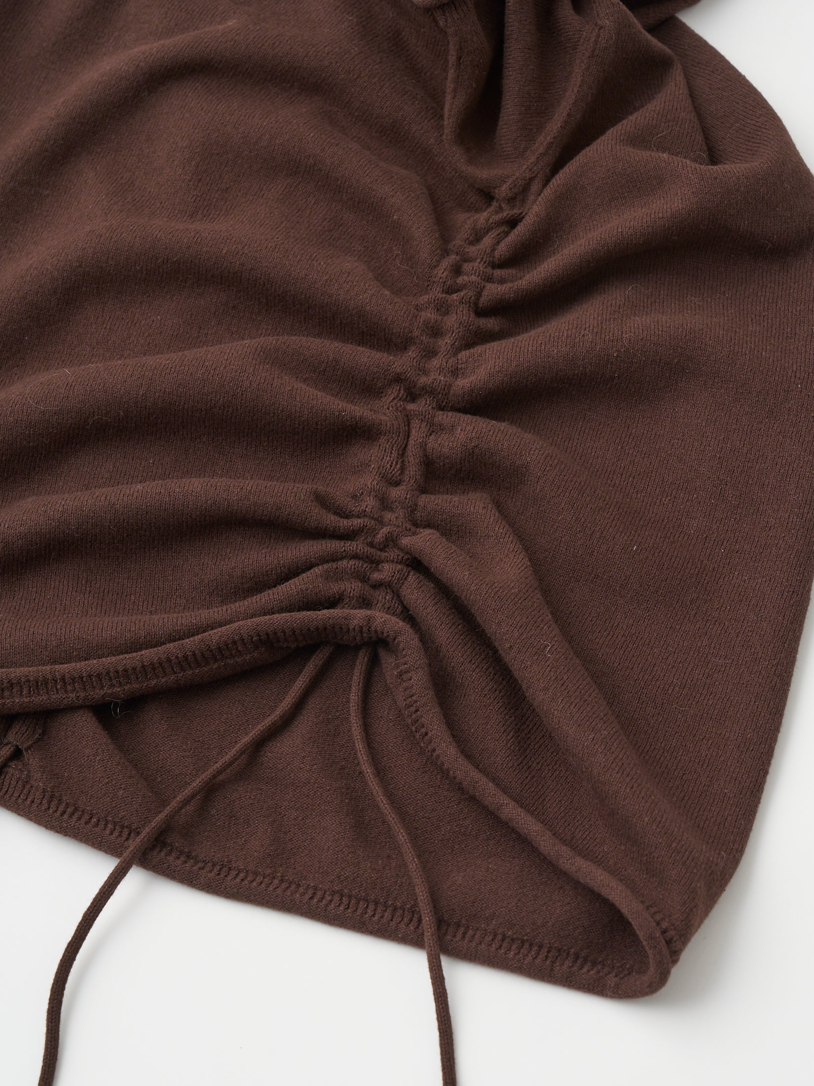 BRUSHED SILK COTTON SHORT-SLEEVE GATHERED P/O