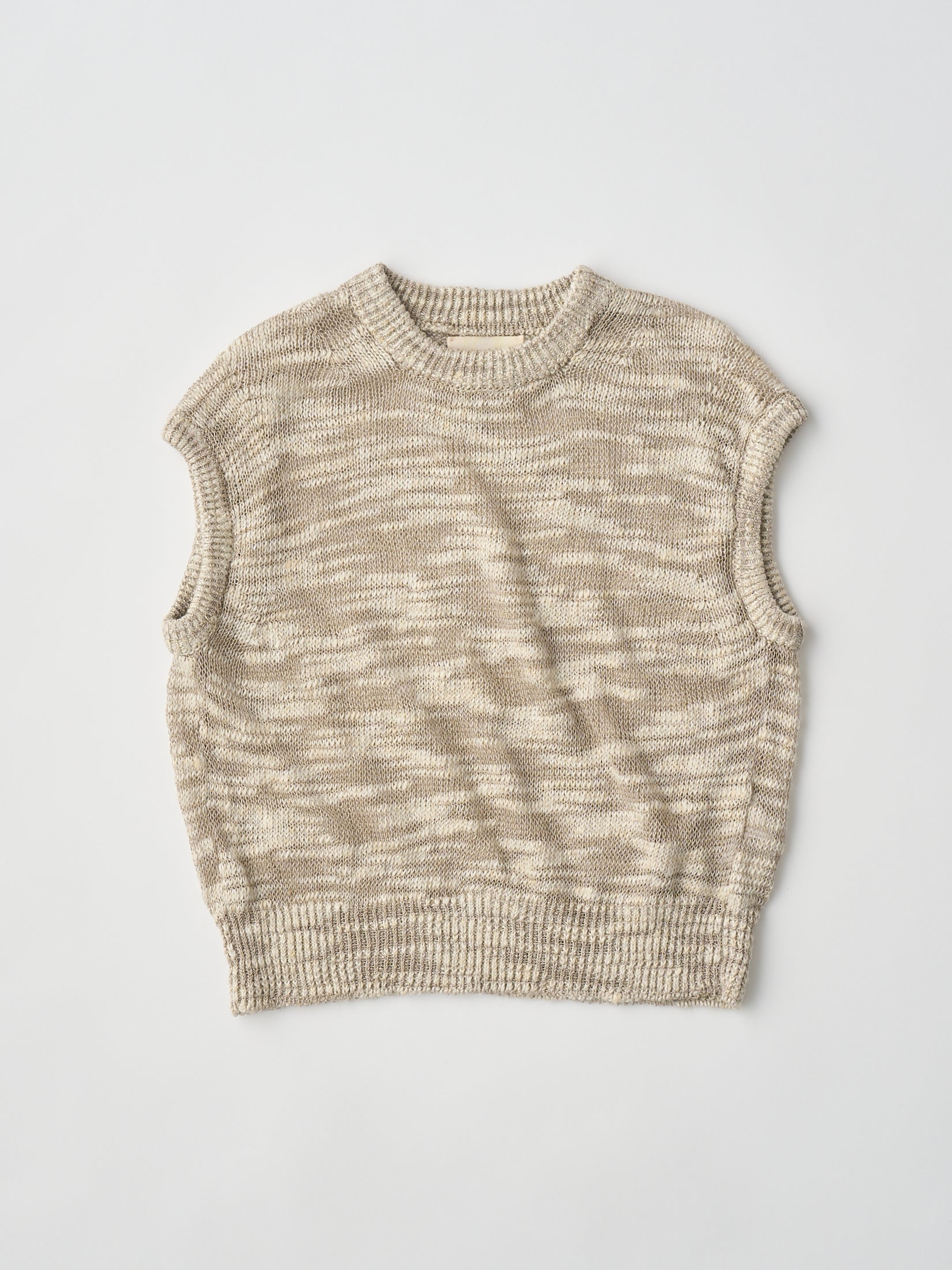 LINEN & SILK MELANGE SLUB YARN VEST