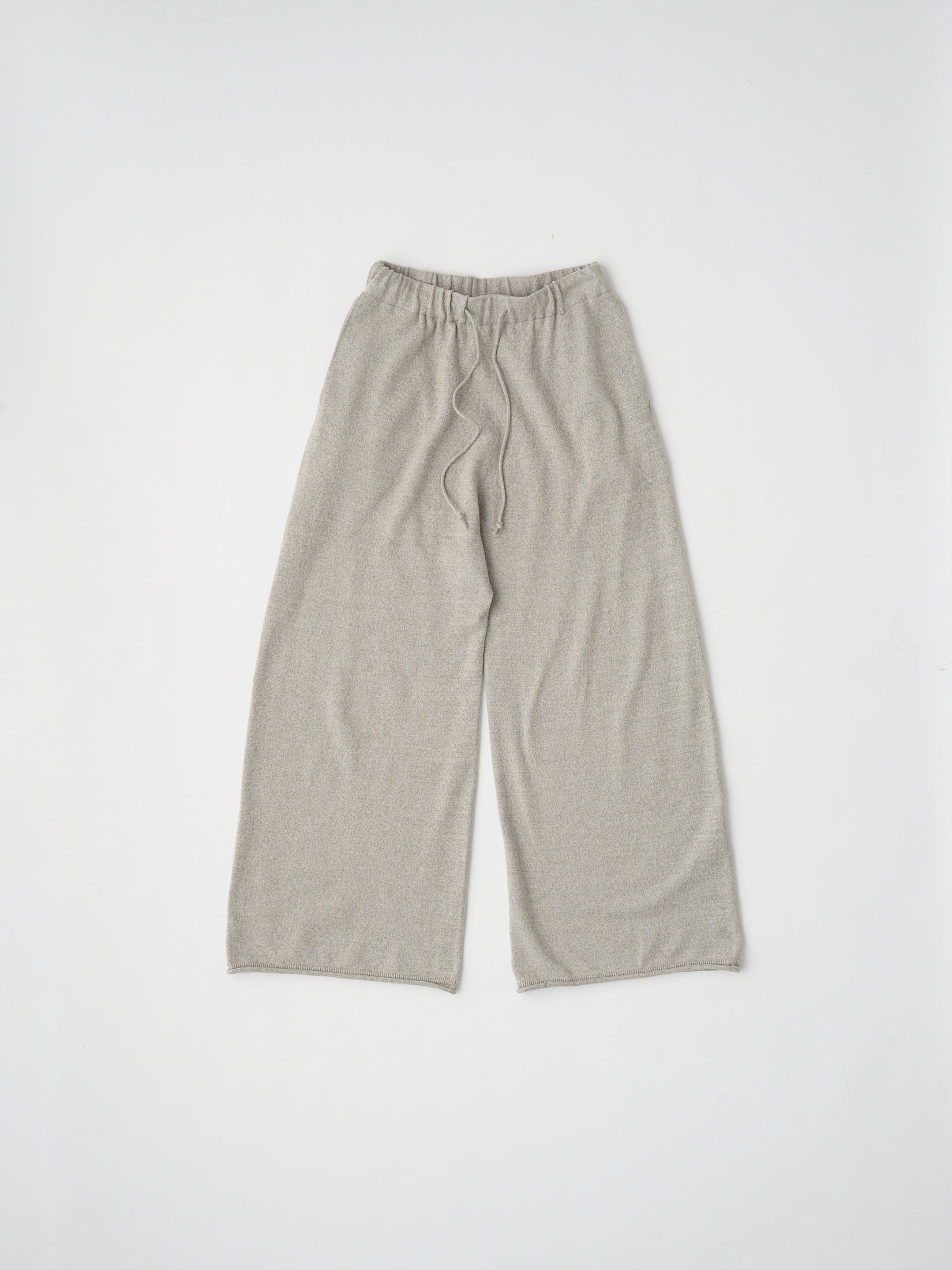 BRUSHED SILK COTTON WIDE STRAIGHT PANTS