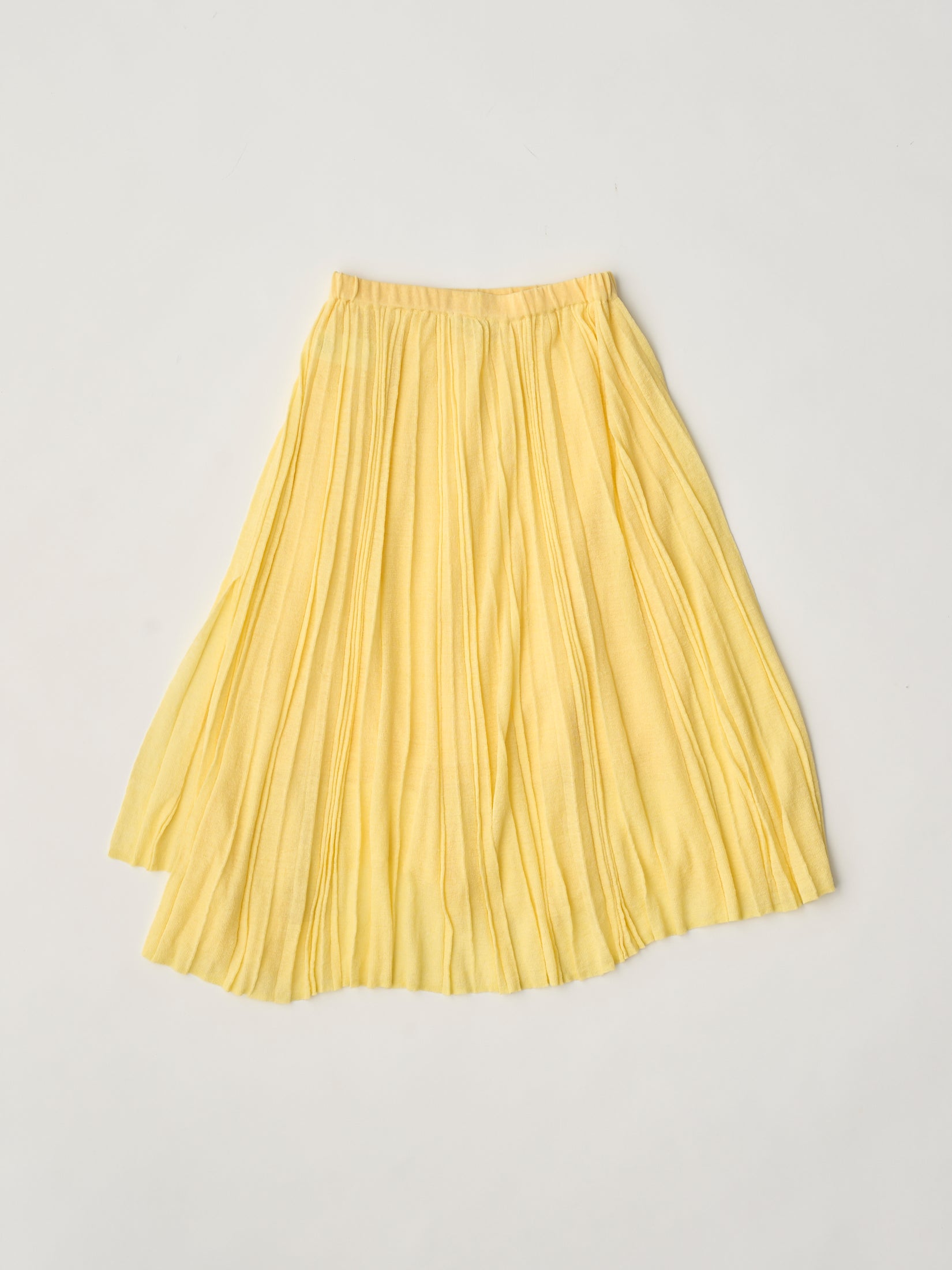 high-count linen pleated-knit skirt