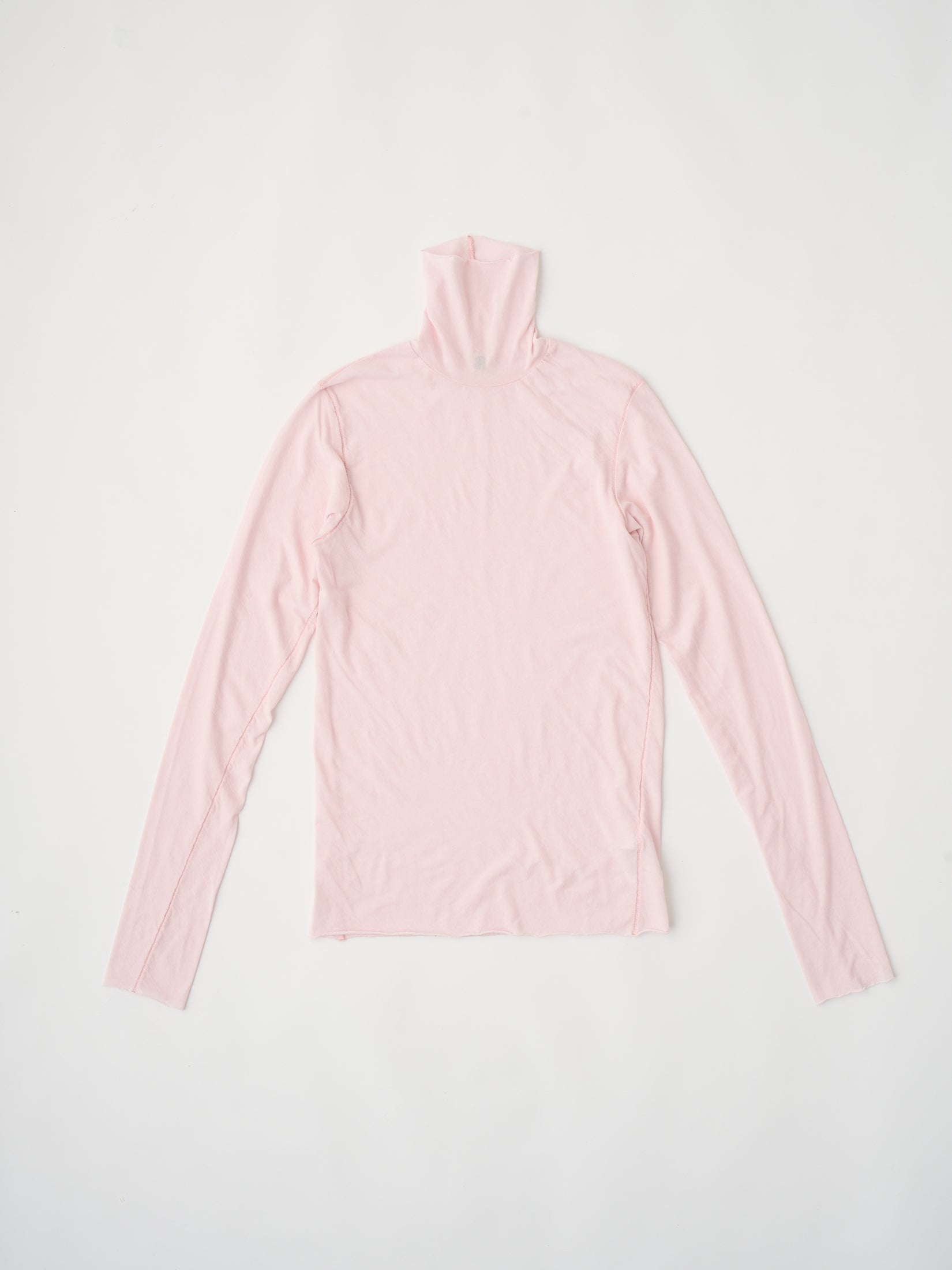 HIGH TWIST COTTON SHEER JERSEY TURTLE-NECK TEE