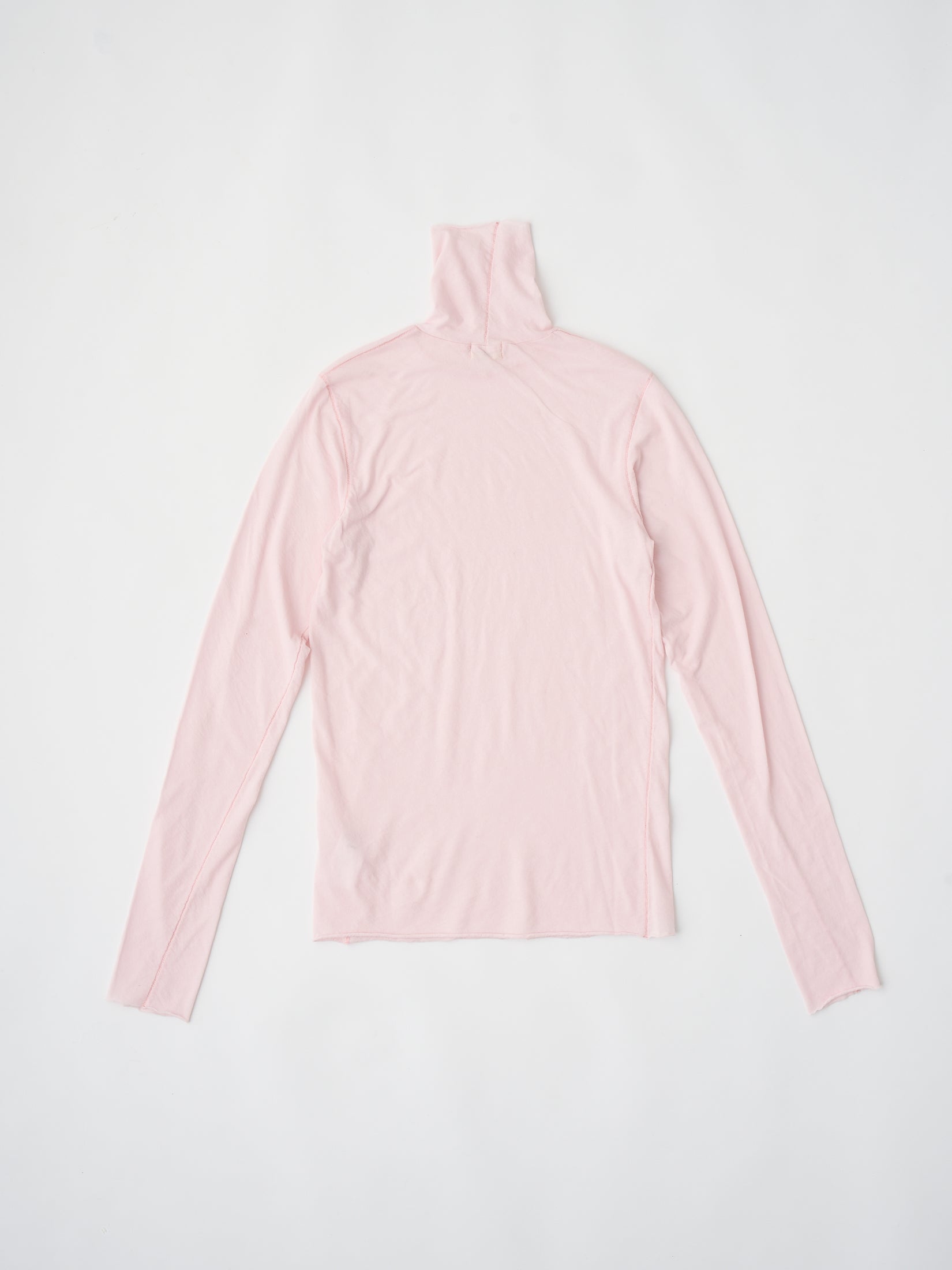 HIGH TWIST COTTON SHEER JERSEY TURTLE-NECK TEE