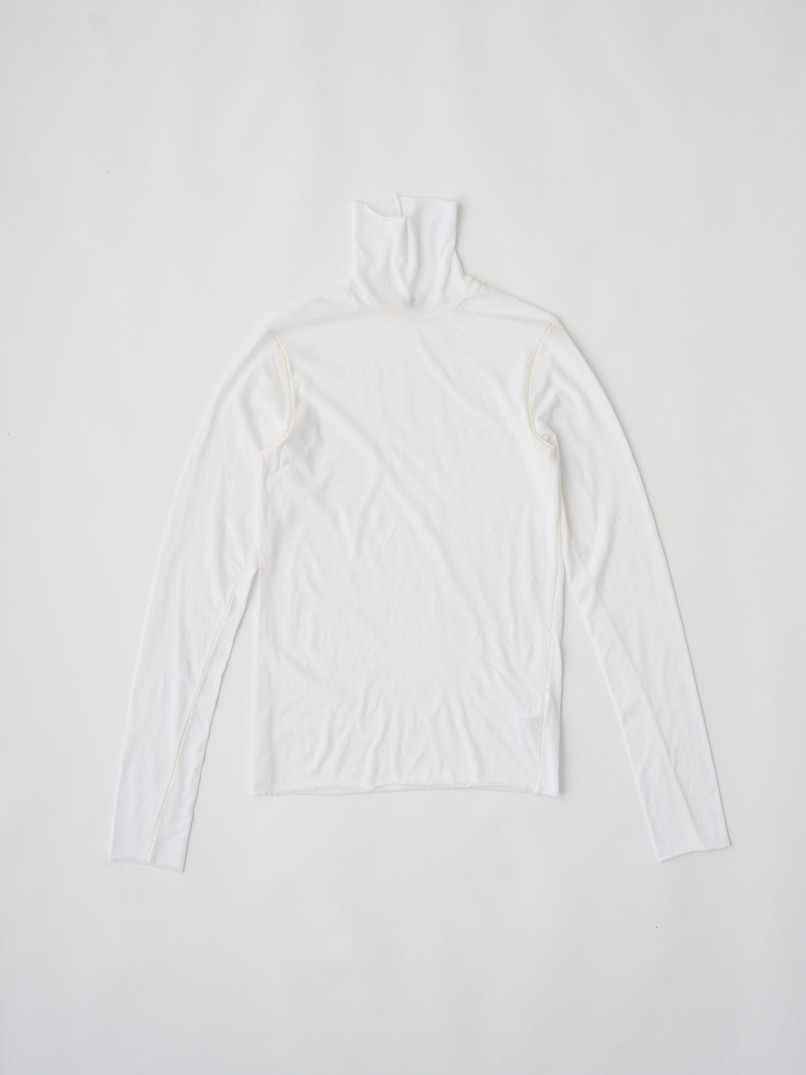 HIGH TWIST COTTON SHEER JERSEY TURTLE-NECK TEE