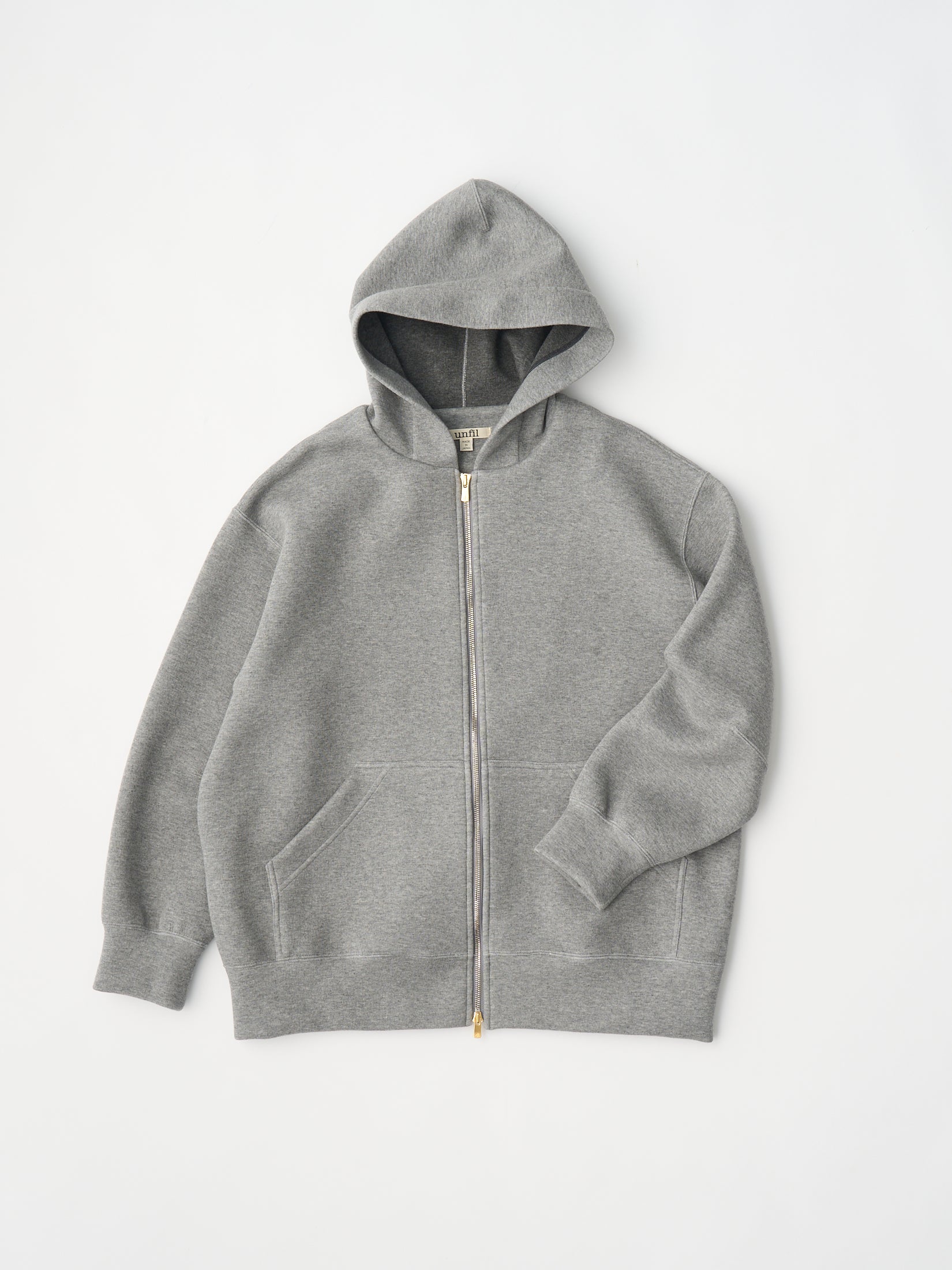 double faced jersey oversized zip parka