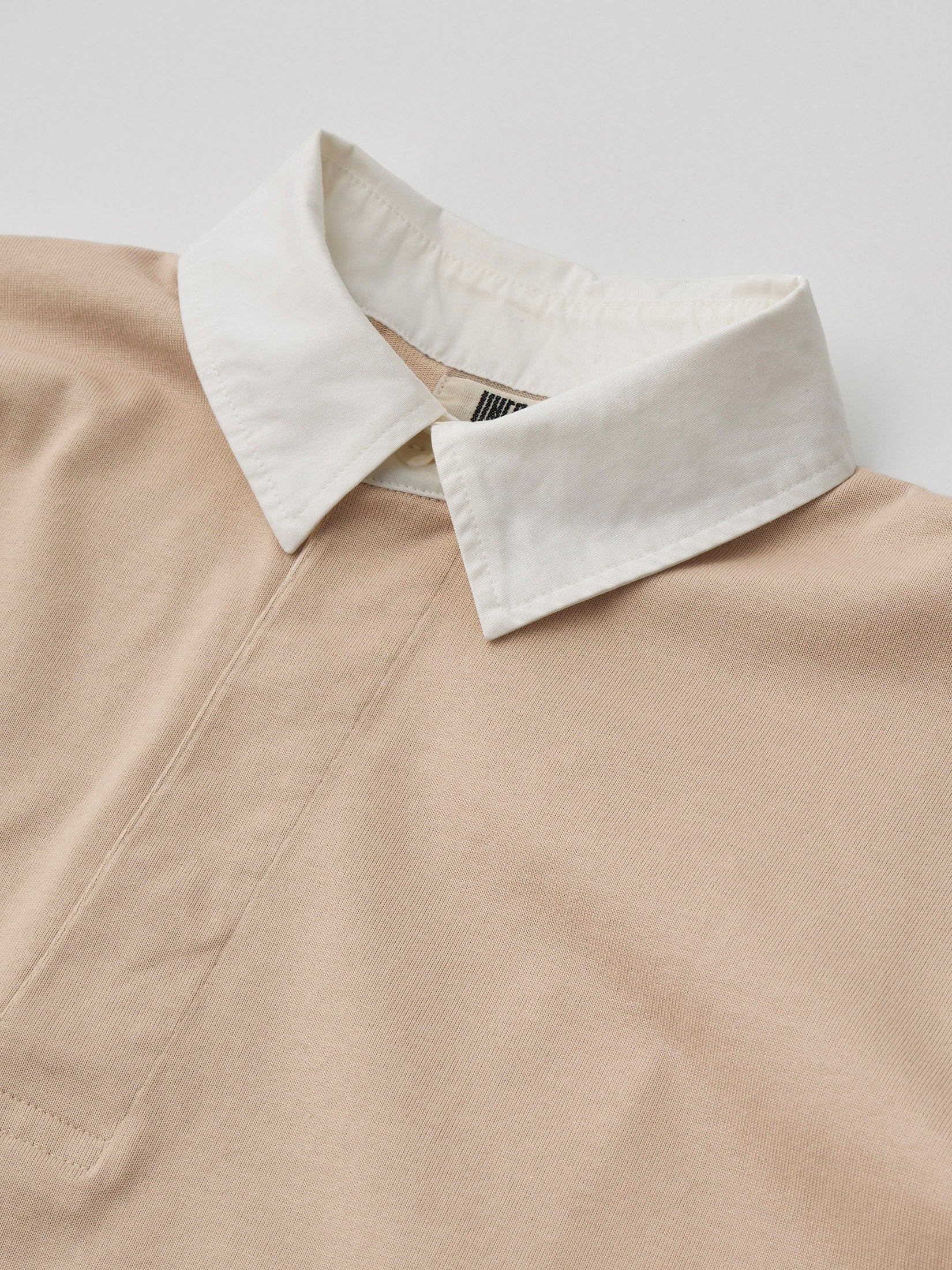 ORGANIC COTTON FIRM JERSEY CROPPED RUGBY SHIRT