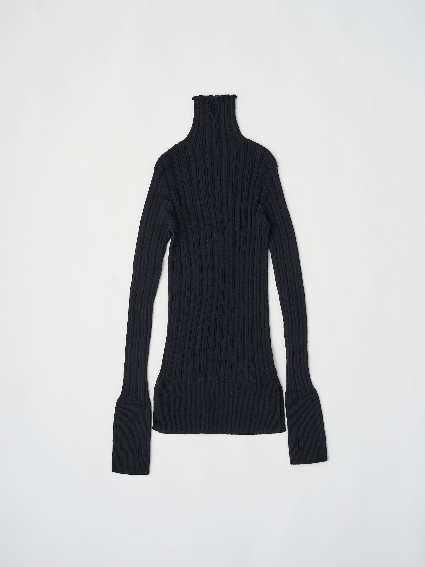 ROYAL BABY ALPACA RANDOM RIBBED-KNIT HIGH-NECK P/O