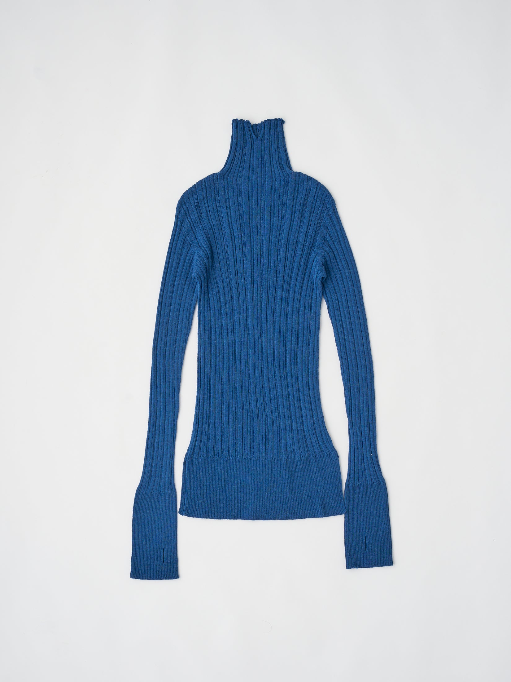 ROYAL BABY ALPACA RANDOM RIBBED-KNIT HIGH-NECK P/O