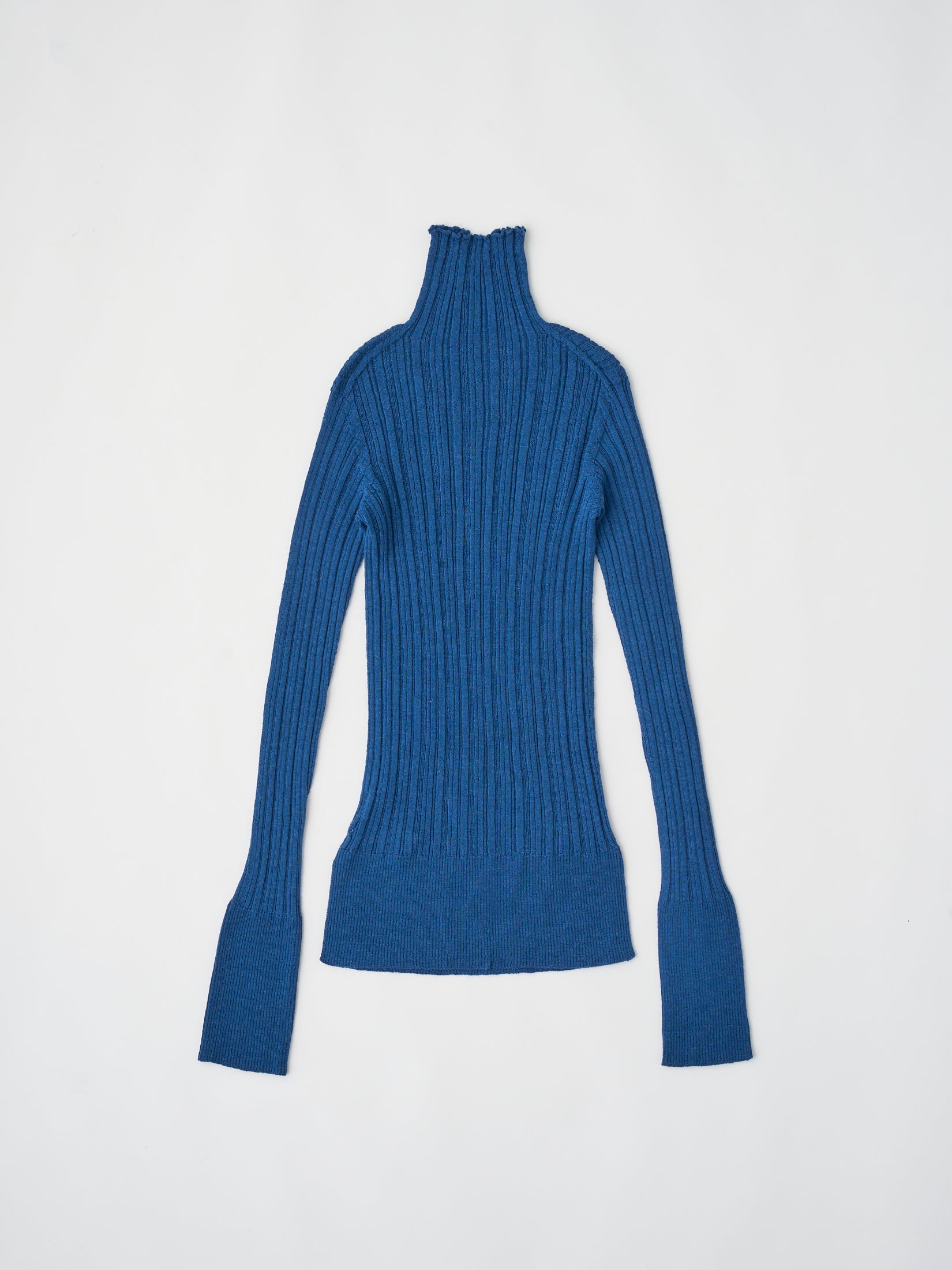 ROYAL BABY ALPACA RANDOM RIBBED-KNIT HIGH-NECK P/O