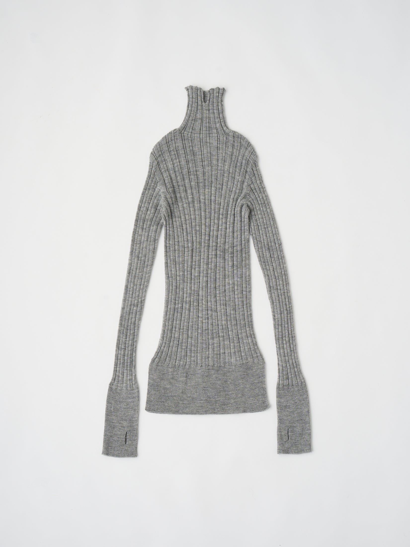 ROYAL BABY ALPACA RANDOM RIBBED-KNIT HIGH-NECK P/O