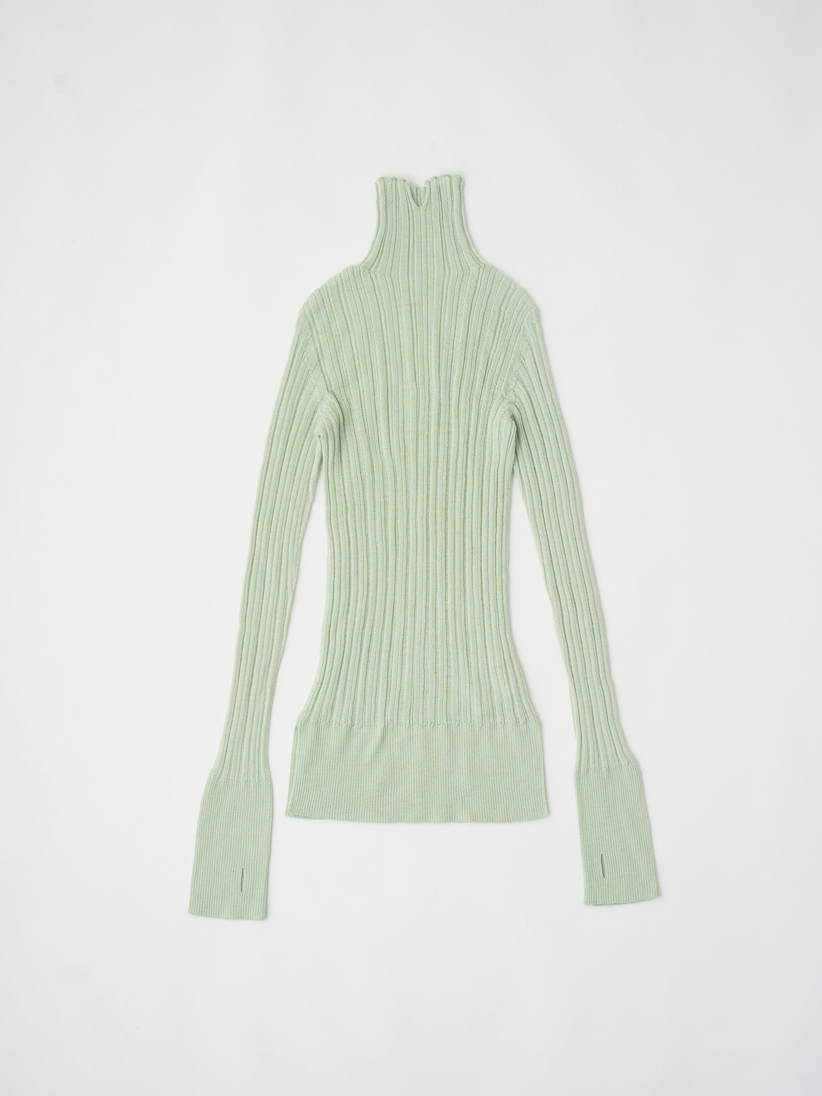 ROYAL BABY ALPACA RANDOM RIBBED-KNIT HIGH-NECK P/O