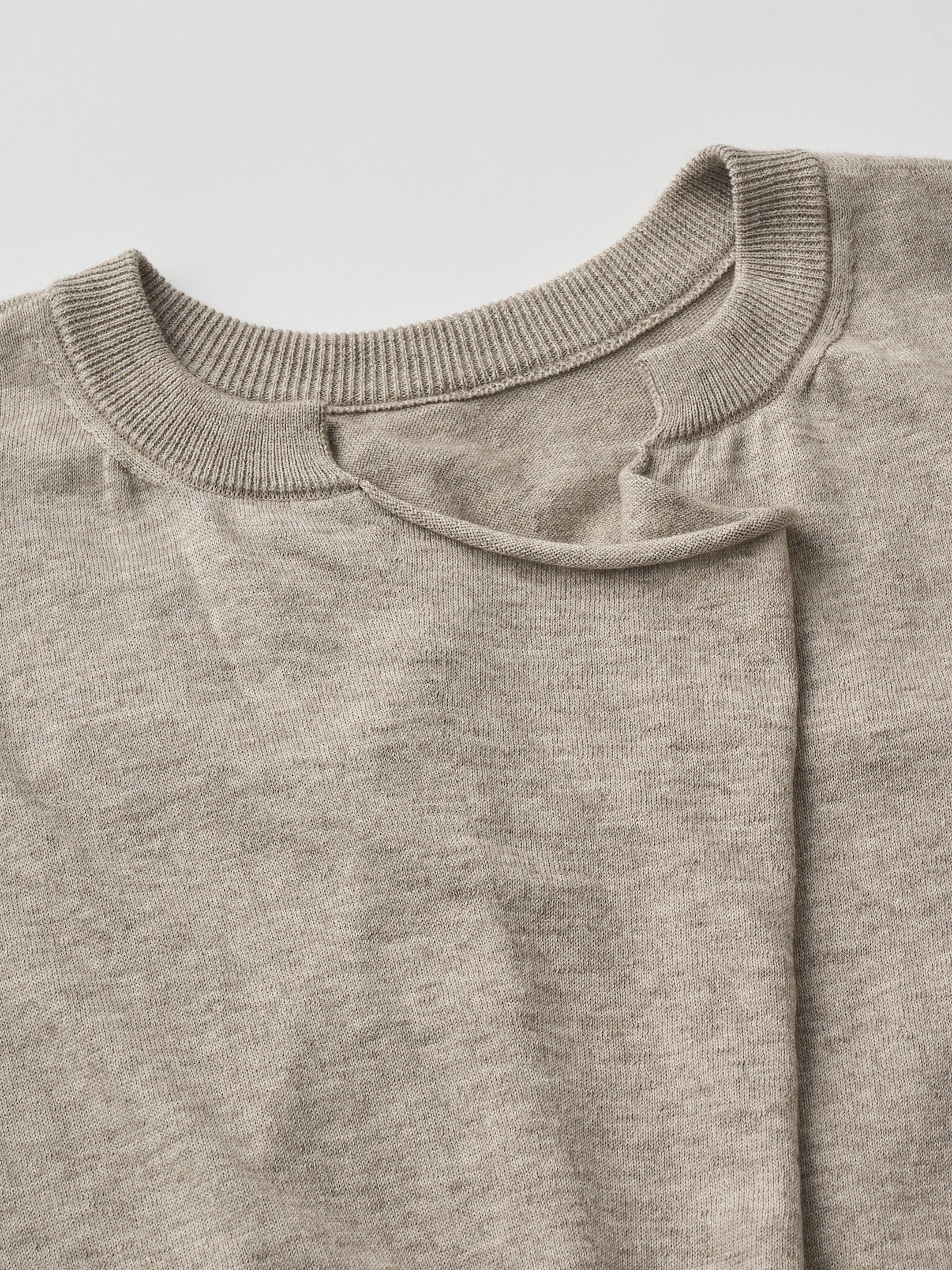 SOFT YAK & COTTON DRAPED-FRONT KNIT P/O