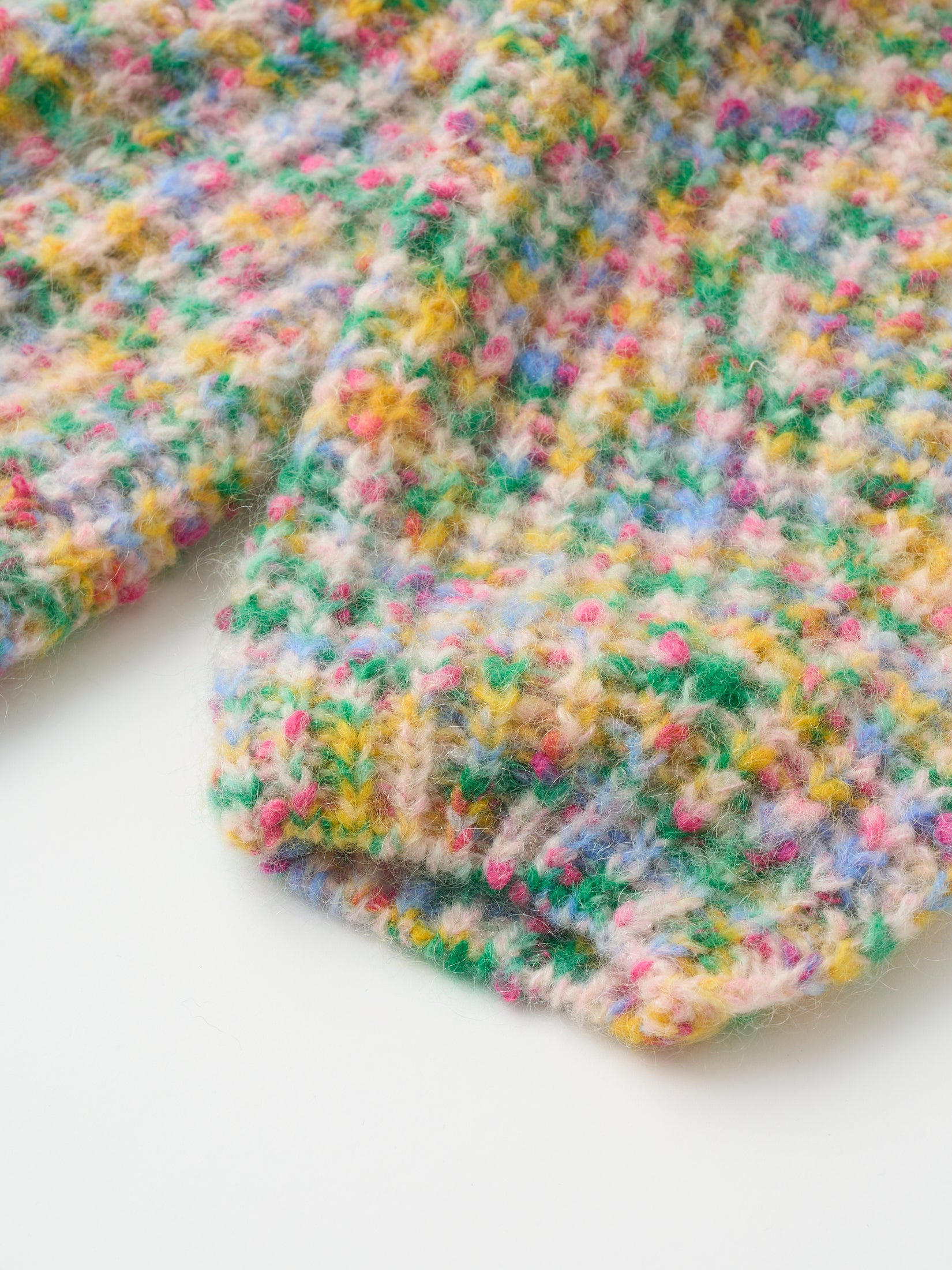 SUPERKID MOHAIR & COTTON NEP YARN RIBBED-KNIT HIGH-NECK P/O
