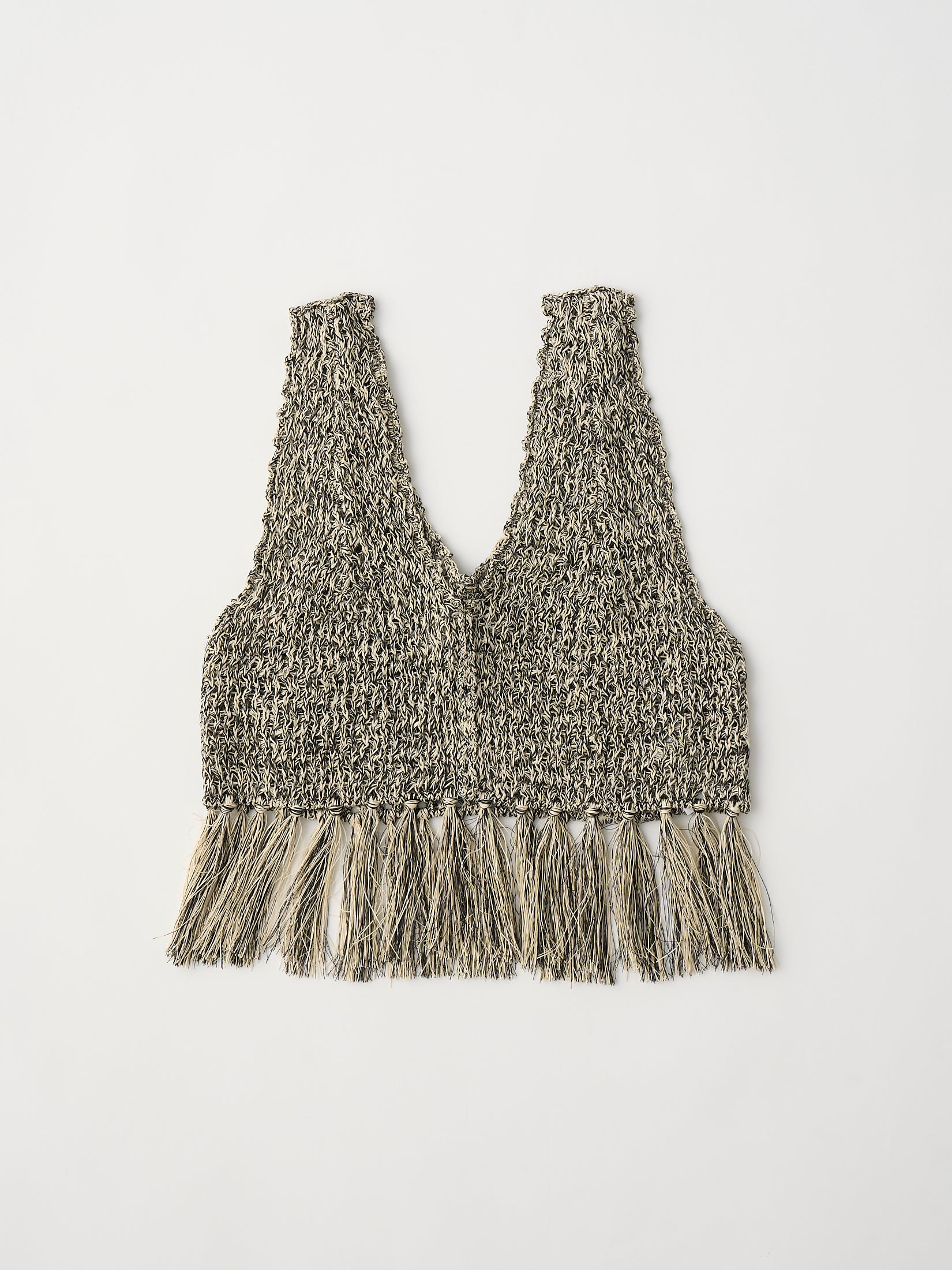 double honeycomb mesh fringed top