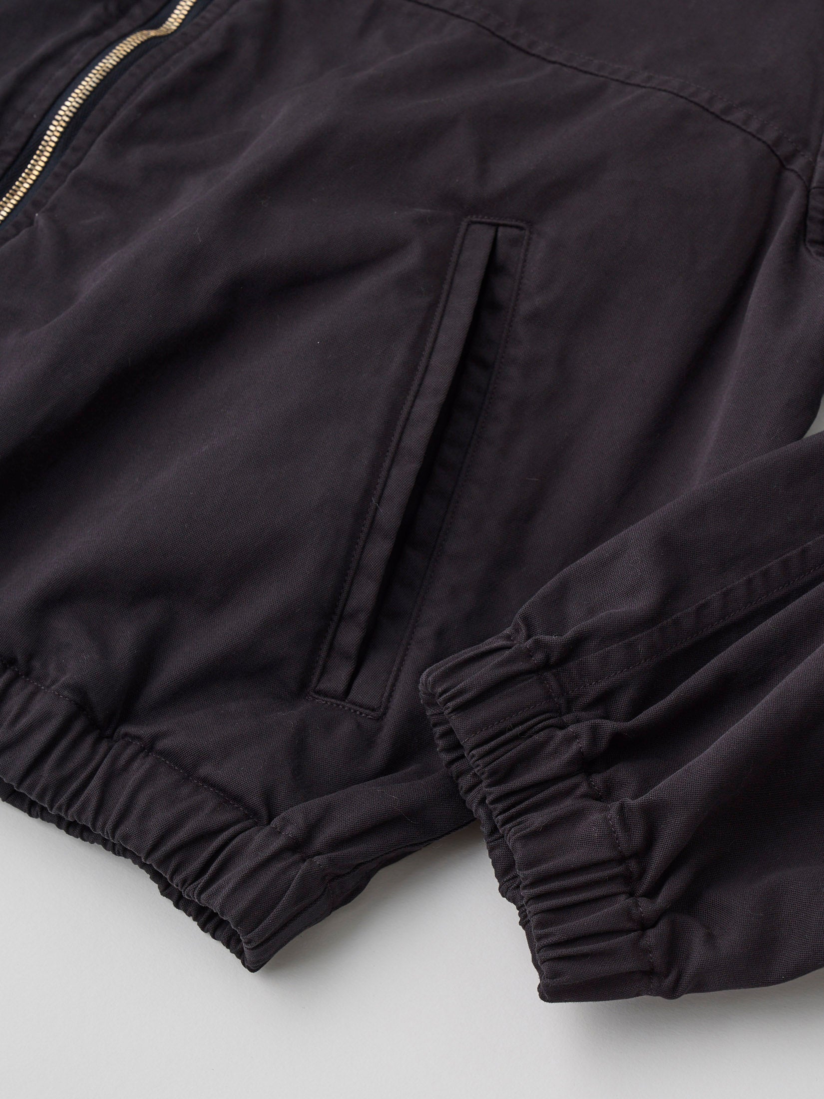 FINX COTTON × SLUB YARN MICRO BRUSHED SATIN ZIP FRONT JACKET