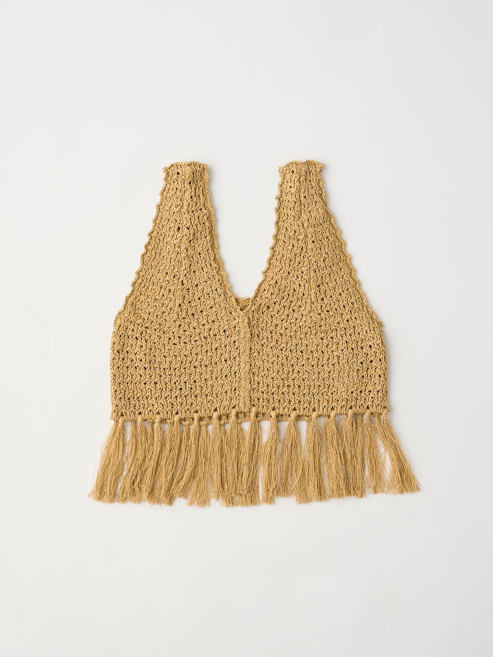 double honeycomb mesh fringed top