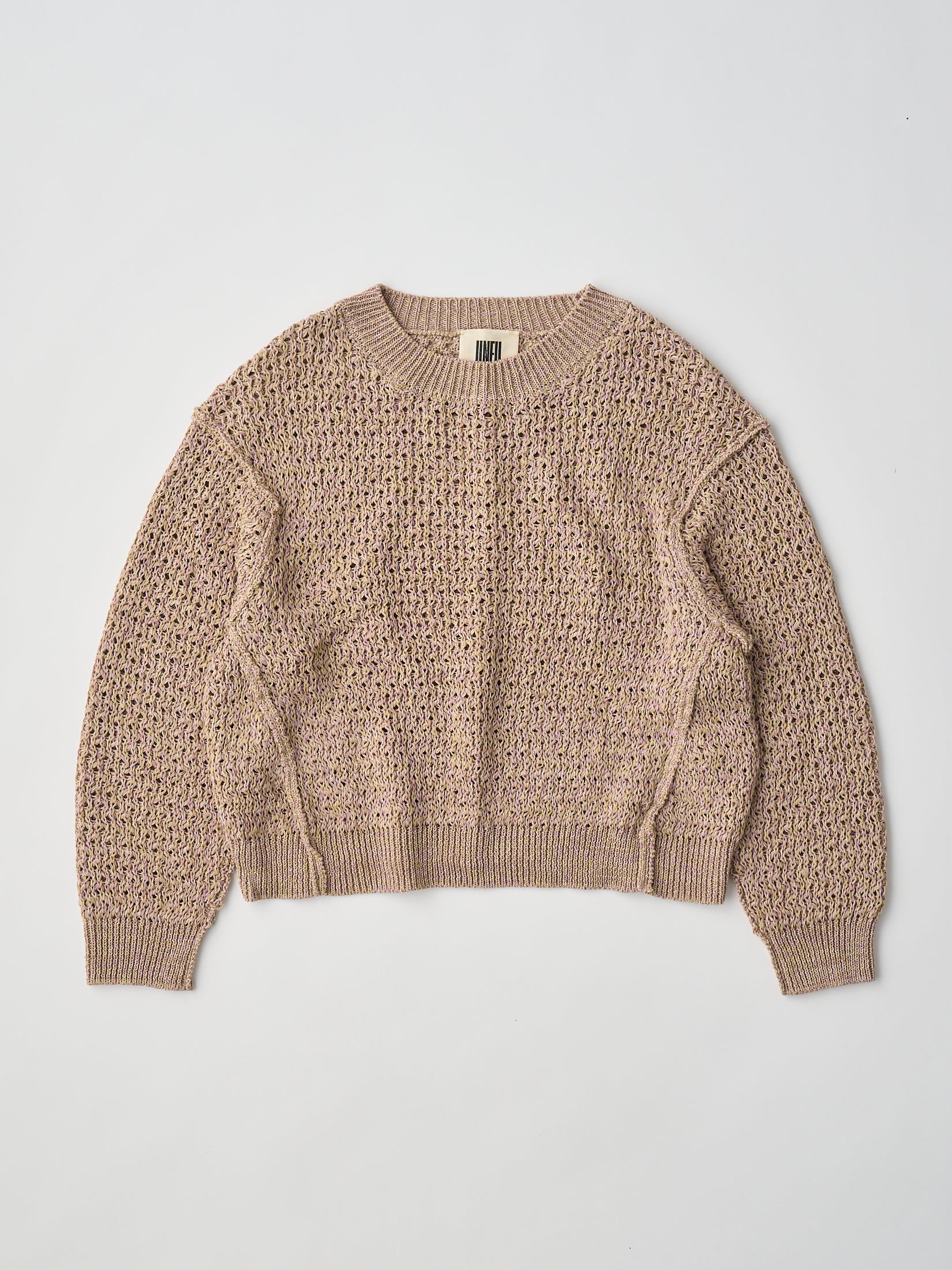 DOUBLE HONEYCOMB MESH-KNIT CREW-NECK P/O