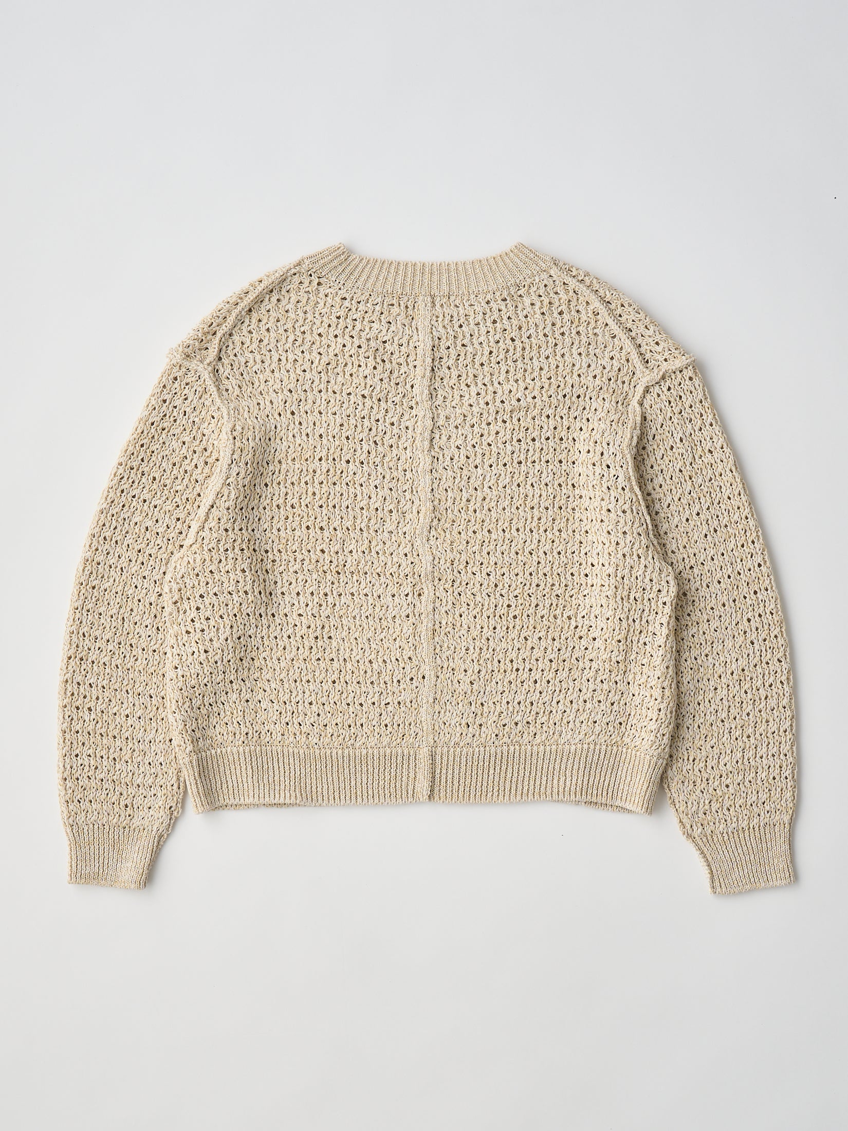 DOUBLE HONEYCOMB MESH-KNIT CREW-NECK P/O