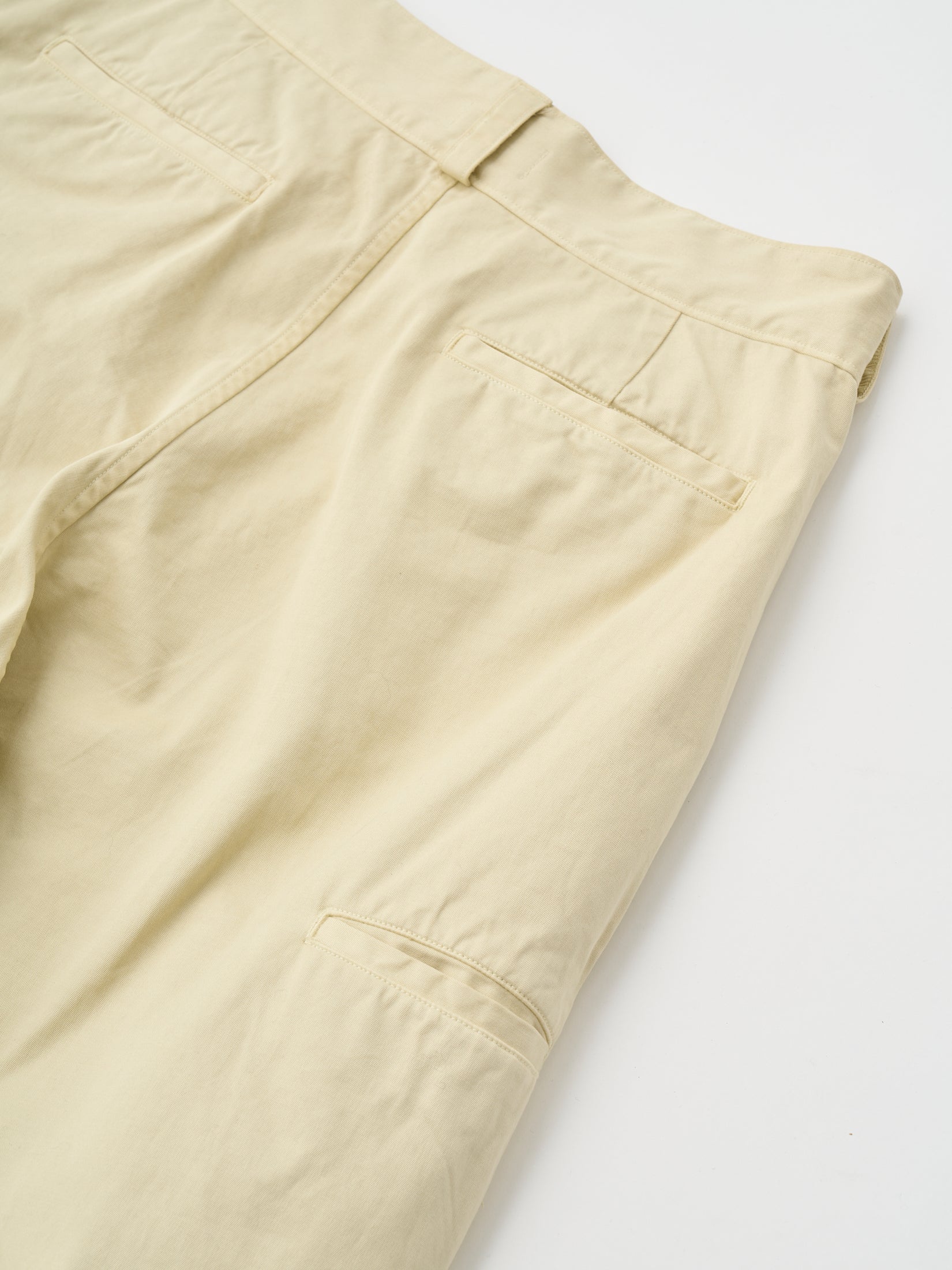 FINX COTTON × SLUB YARN MICRO BRUSHED SATIN DOUBLE KNEE PANTS