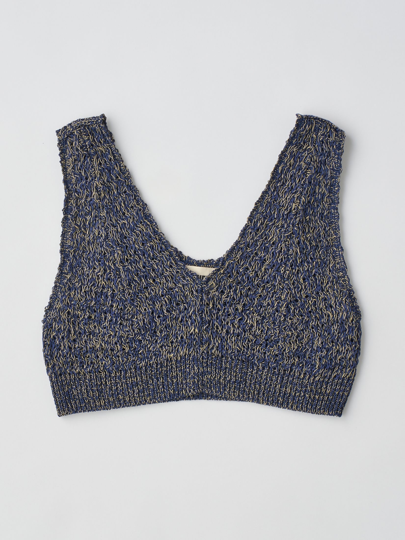 DOUBLE HONEYCOMB MESH-KNIT CROPPED VEST