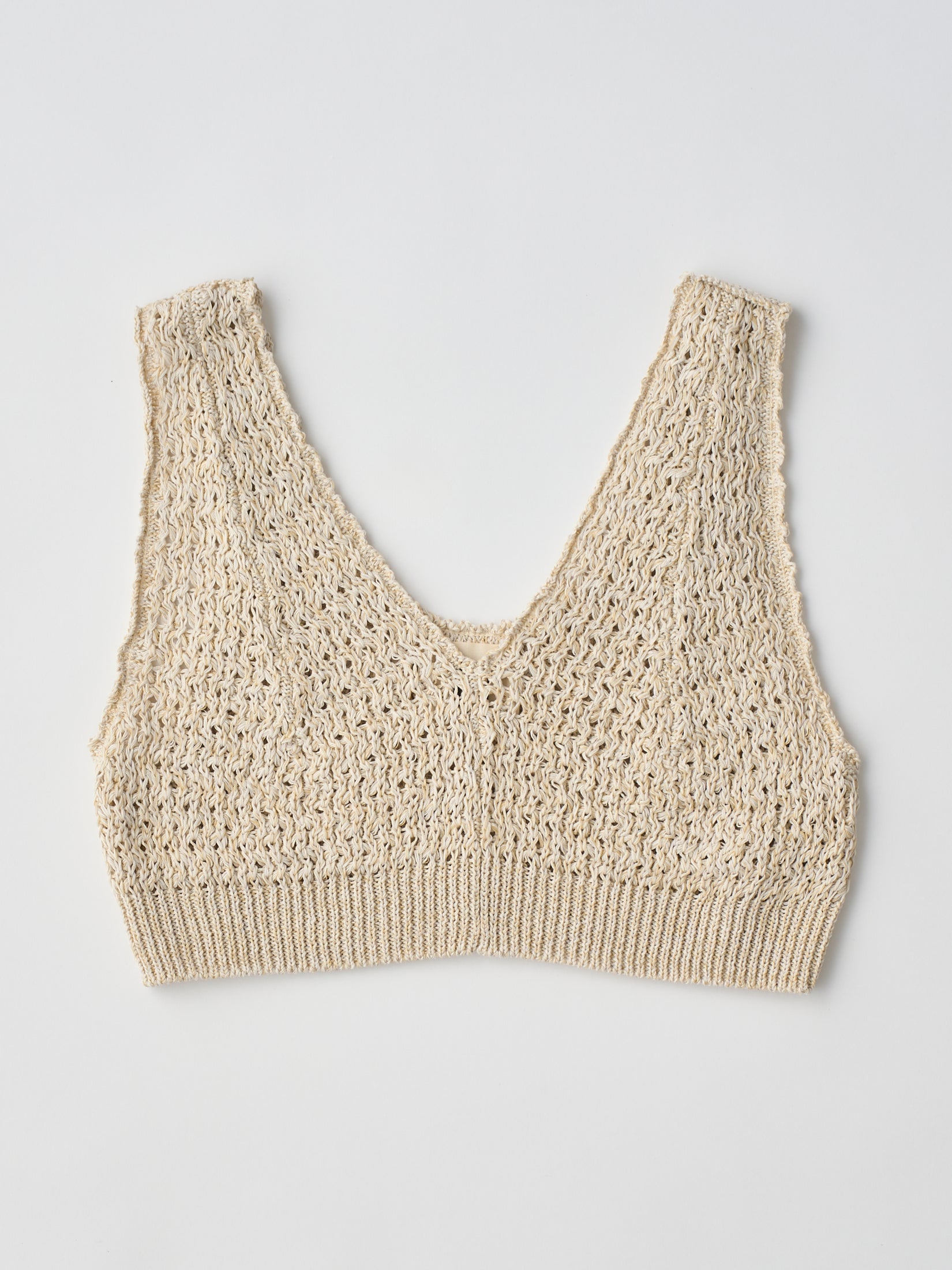 DOUBLE HONEYCOMB MESH-KNIT CROPPED VEST