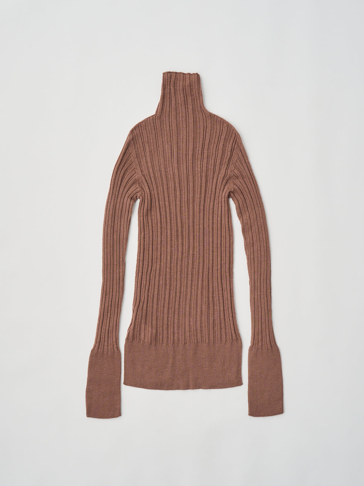 ROYAL BABY ALPACA RANDOM RIBBED-KNIT HIGH-NECK P/O