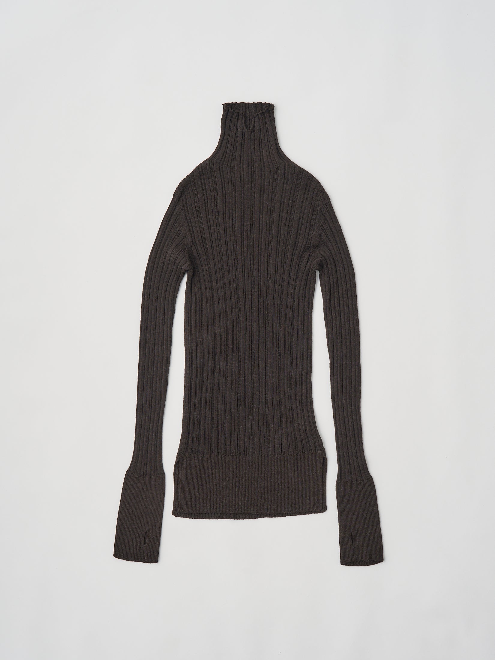 ROYAL BABY ALPACA RANDOM RIBBED-KNIT HIGH-NECK P/O