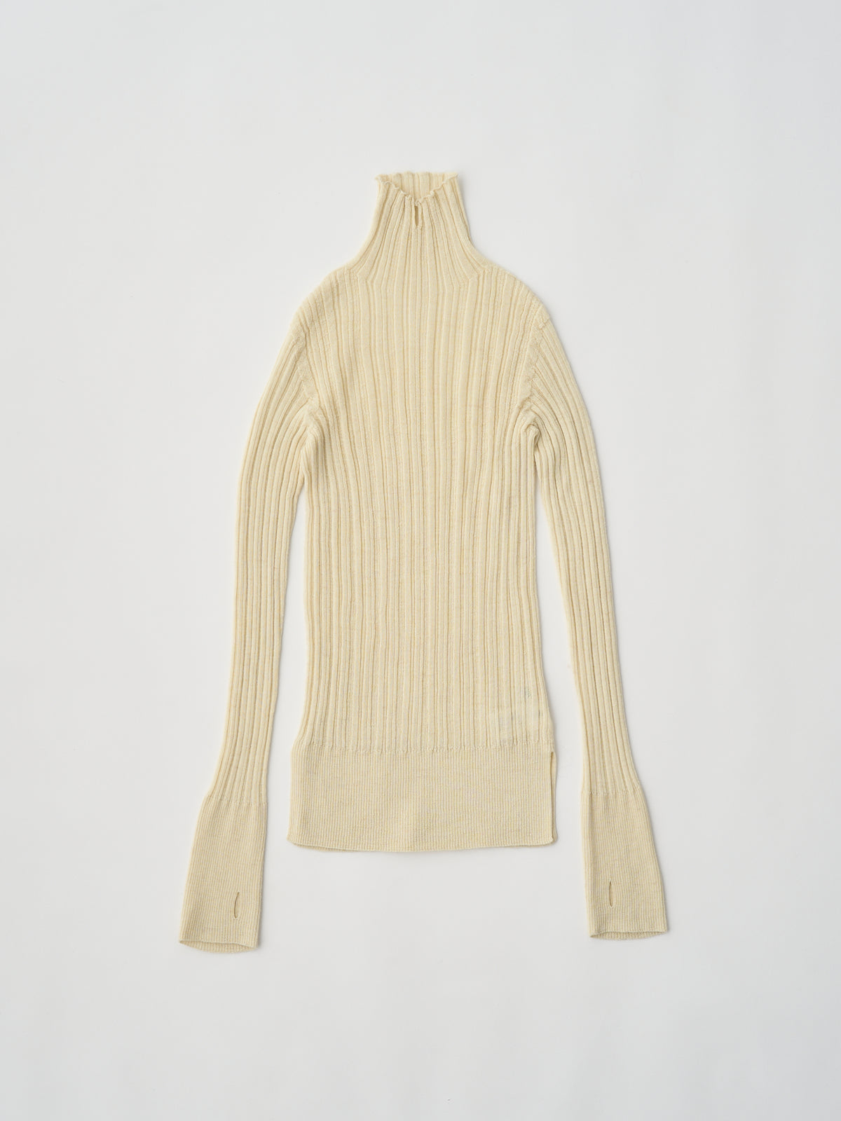 ROYAL BABY ALPACA RANDOM RIBBED-KNIT HIGH-NECK P/O