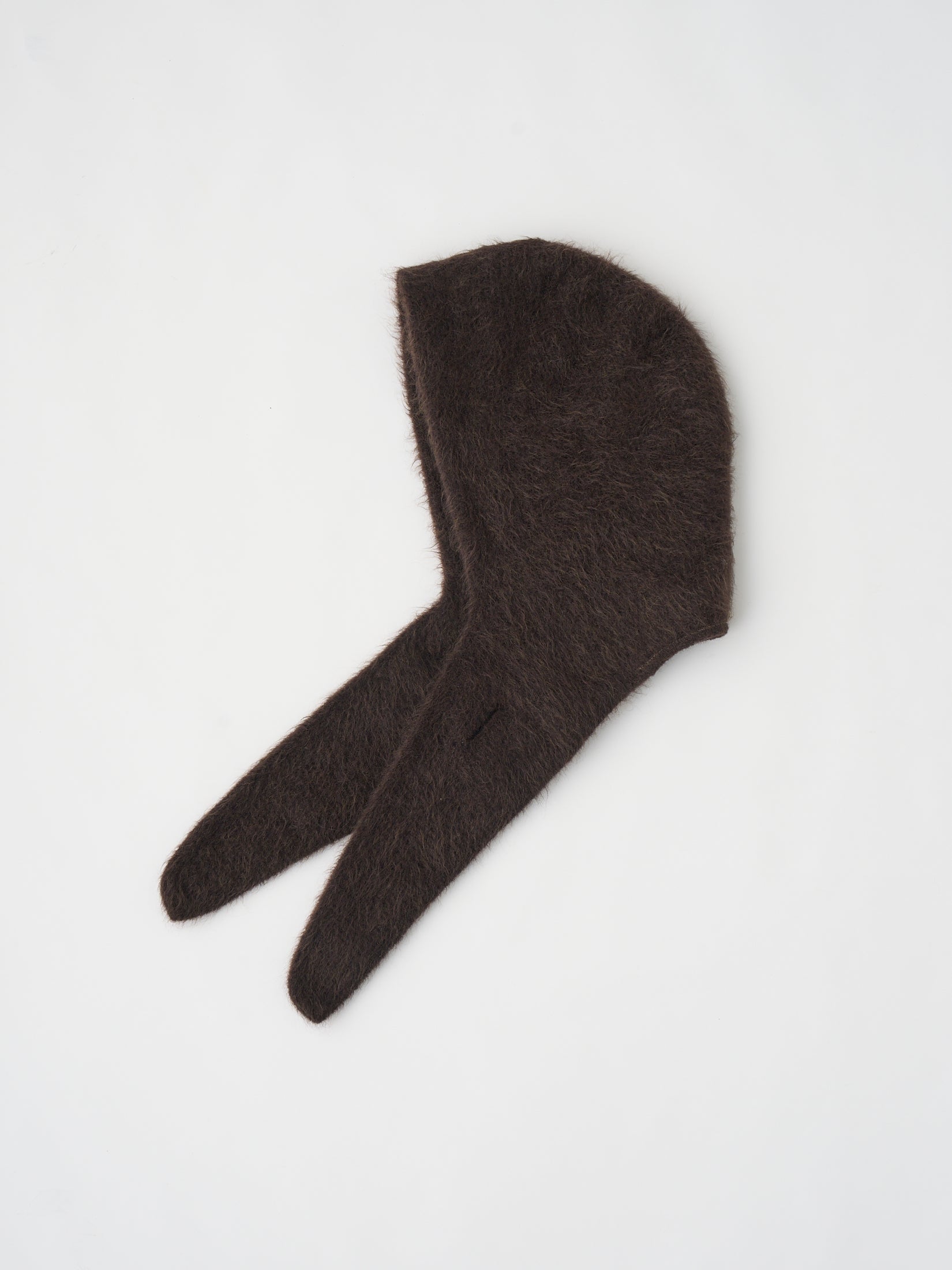 STRETCH SUPERKID MOHAIR HOOTED STOLE