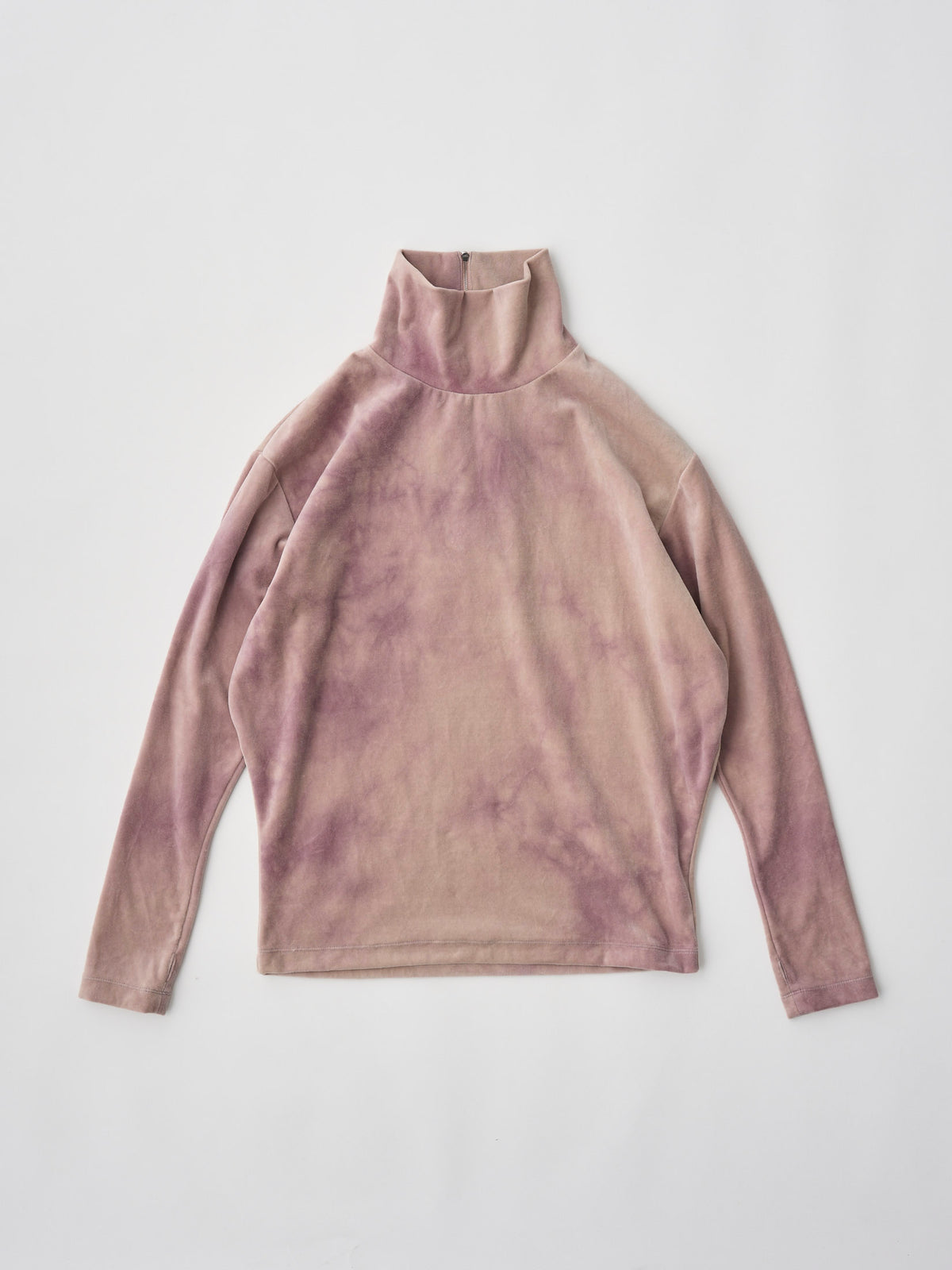 TIE-DYED COTTON VELOUR HIGH-NECK P/O