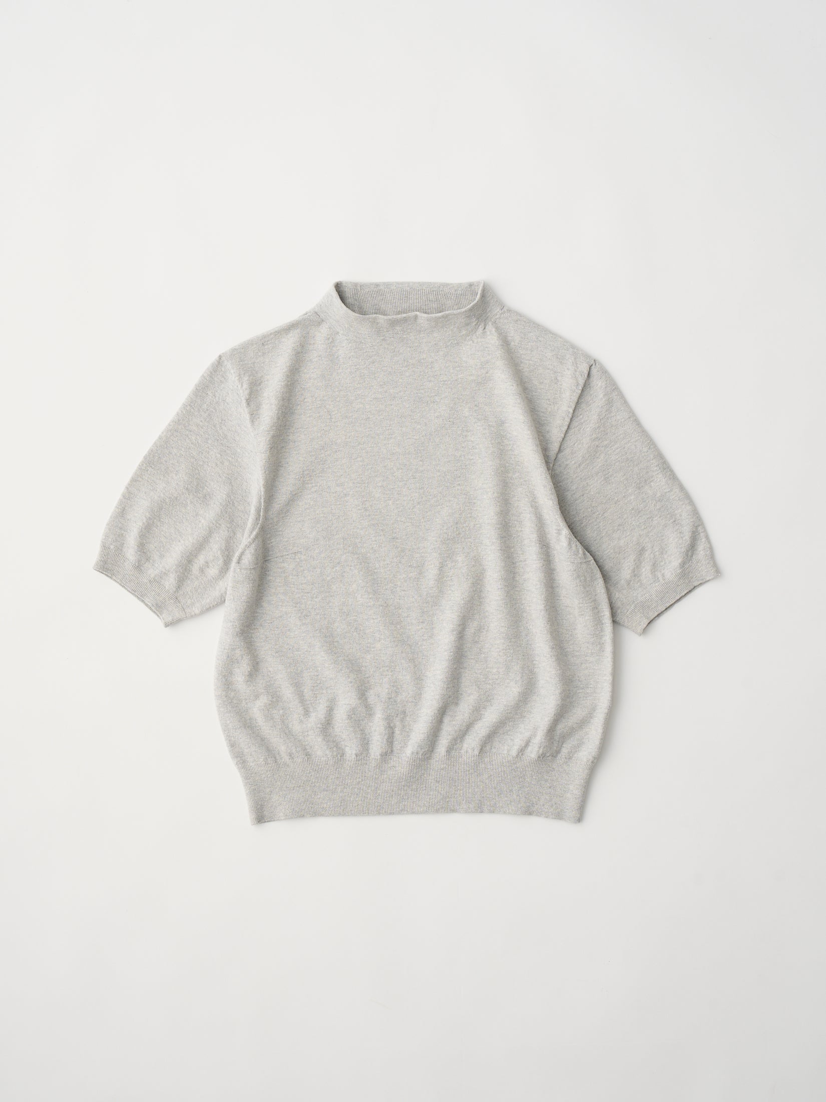 stretch organic cotton bottle-neck sweater