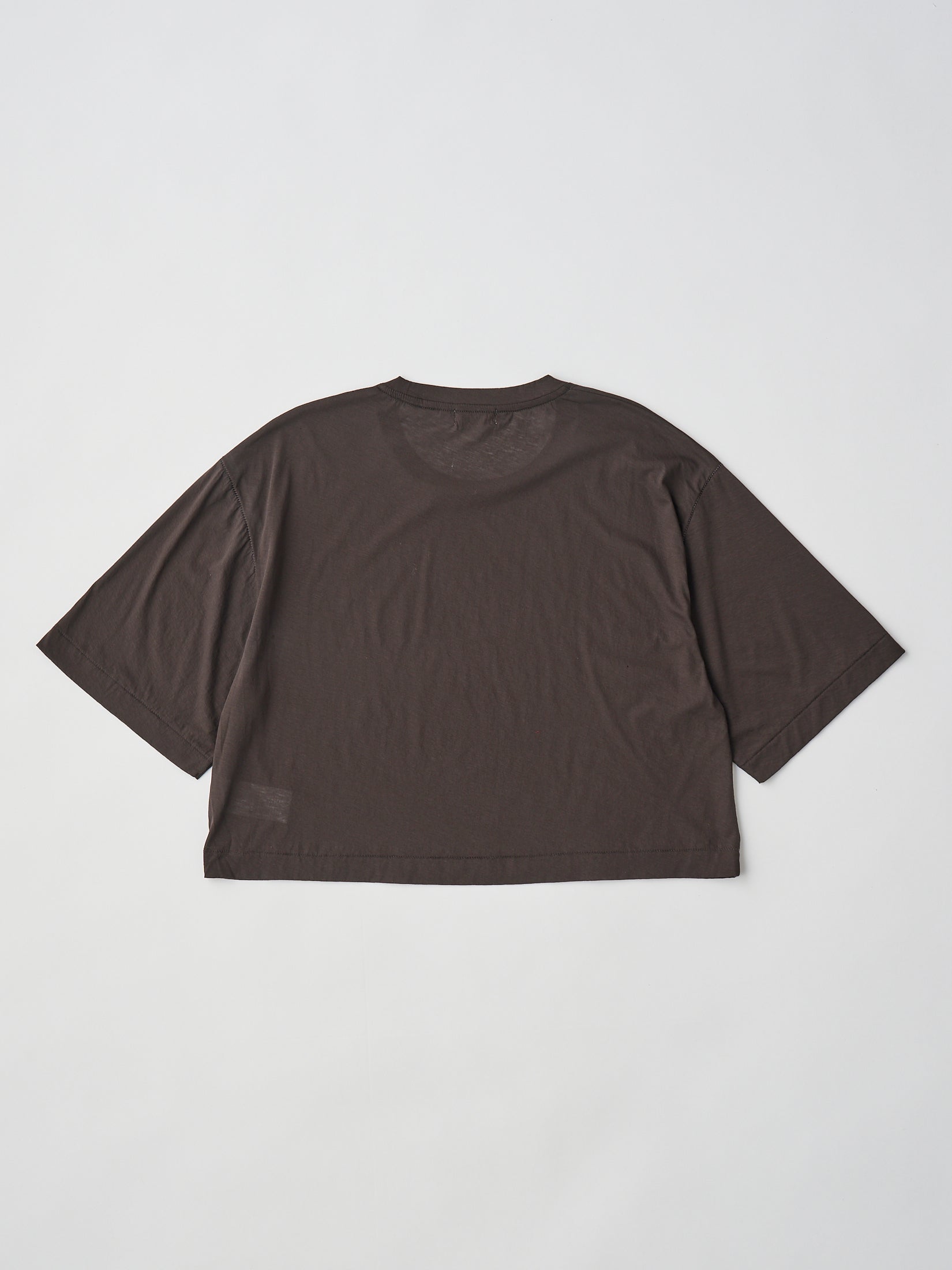 TWISTED COTTON SHEER JERSEY CROPPED TEE