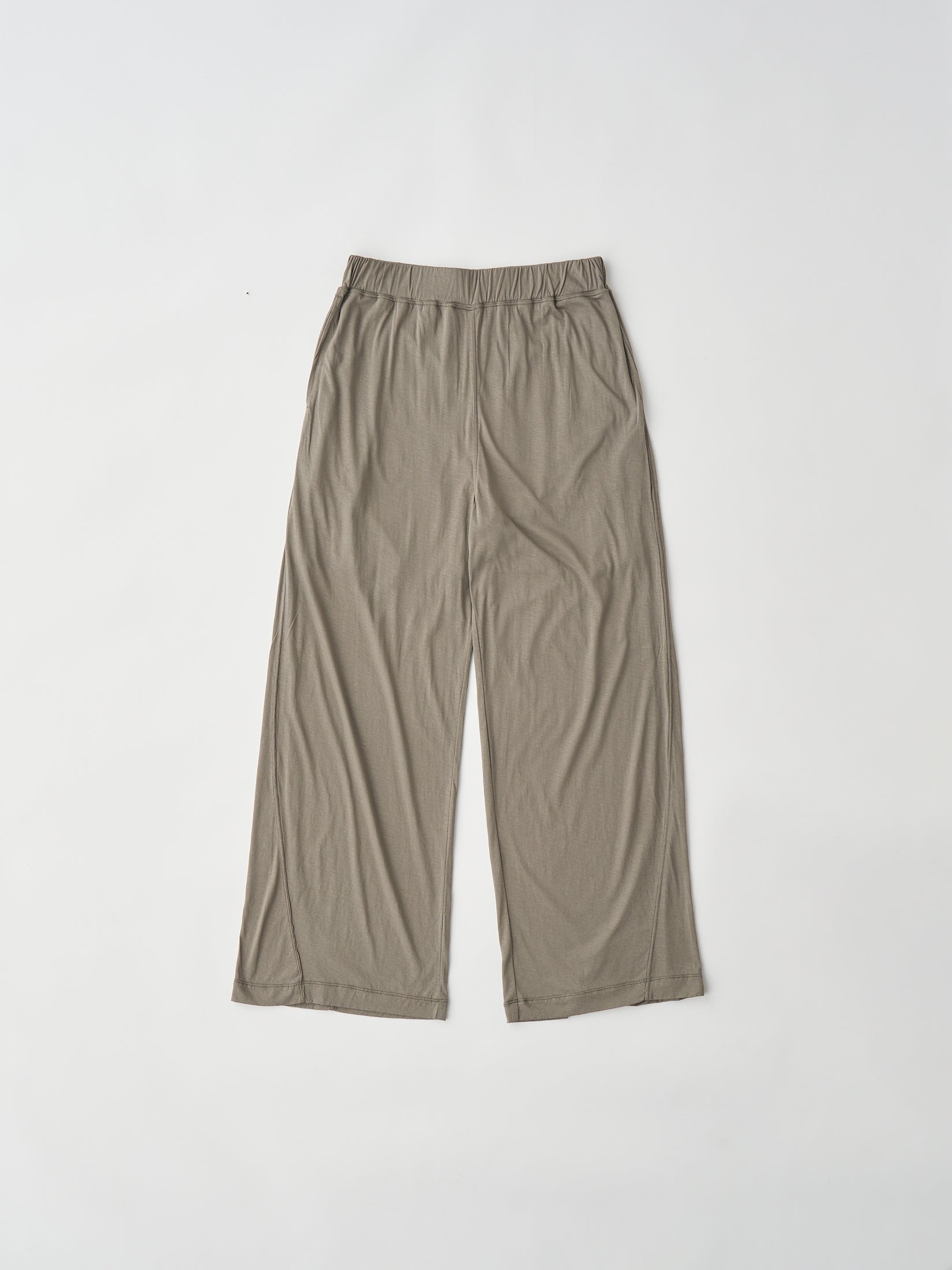 TWISTED COTTON SHEER JERSEY WIDE PANTS