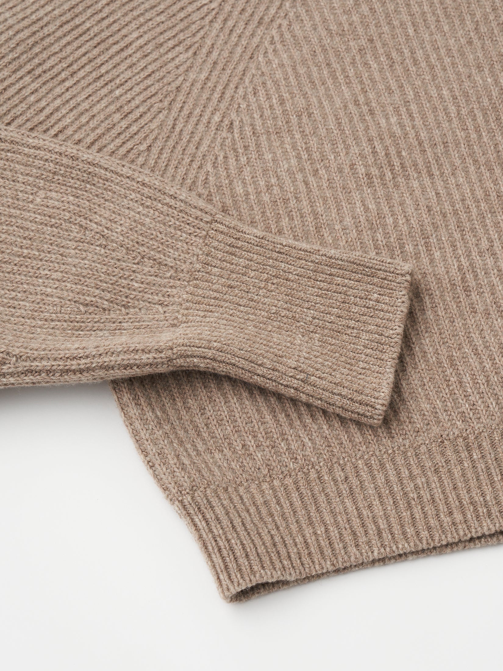 WOOLEN COTTON & EX.FINE LAMBS WOOL RIBBED-KNIT P/O