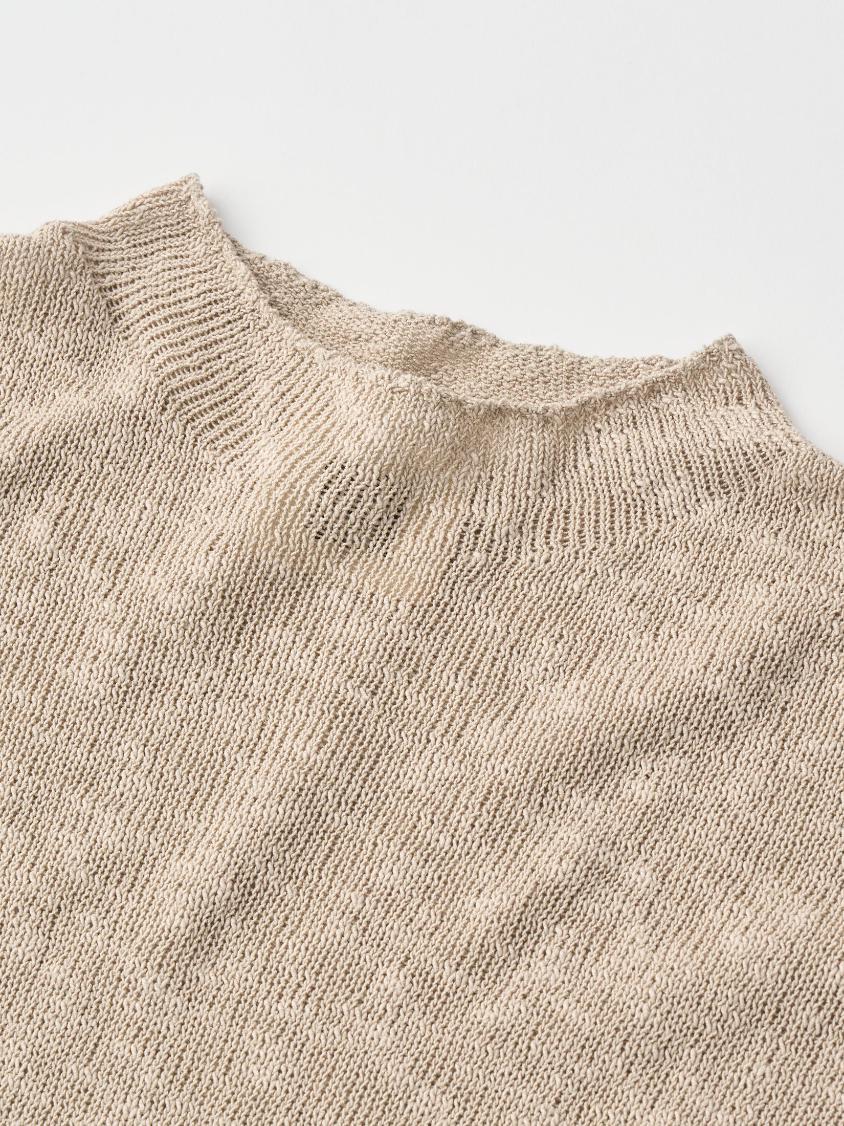 COTTON & SILK SLUB YARN BOTTLE-NECK P/O