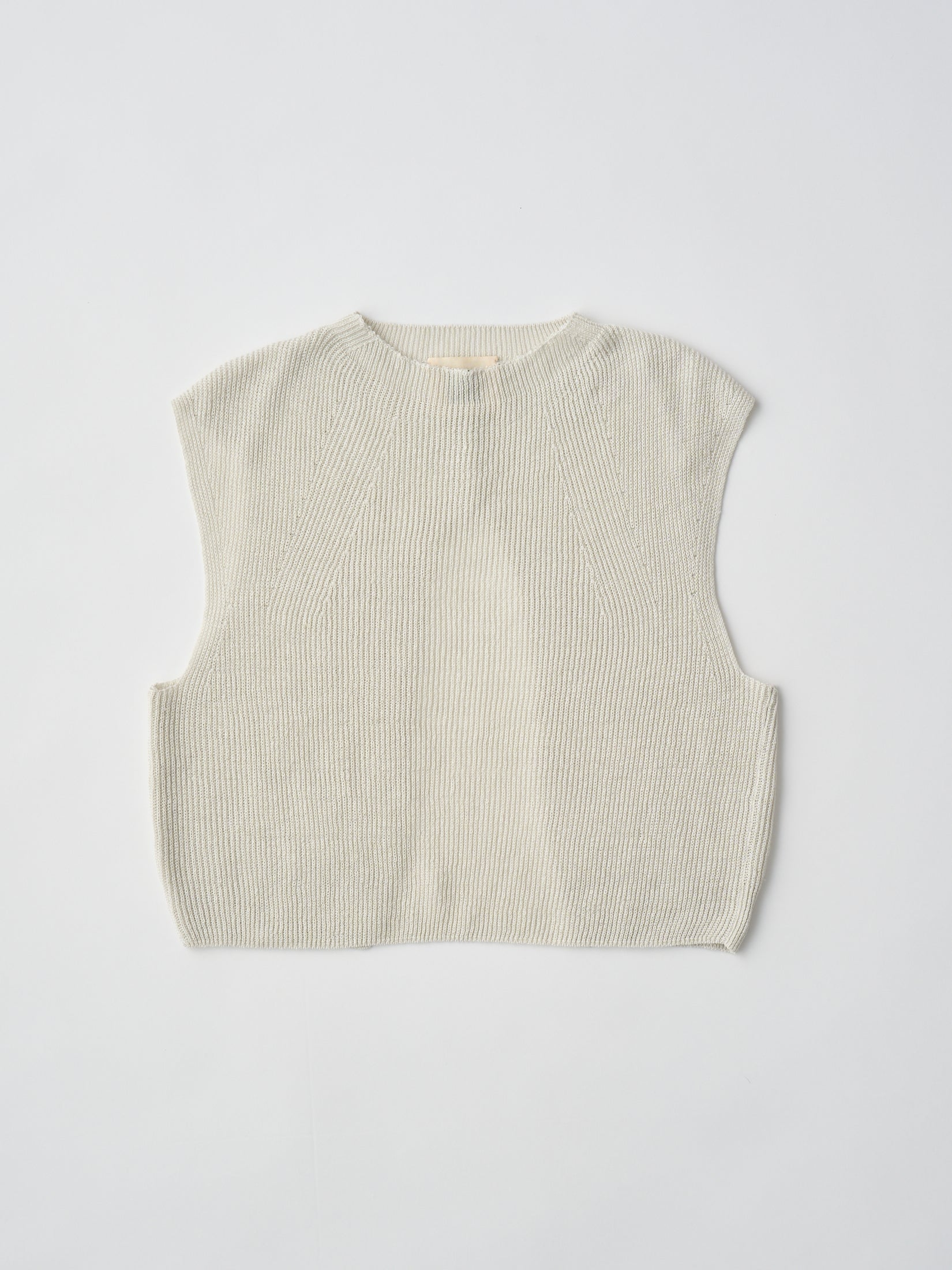 FRENCH LINEN RIBBED-KNIT VEST