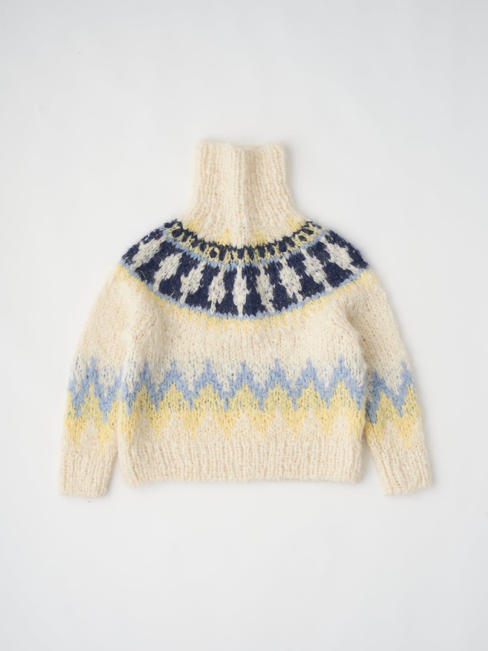 MOHAIR BLEND HAND-KNIT HIGH-NECK P/O