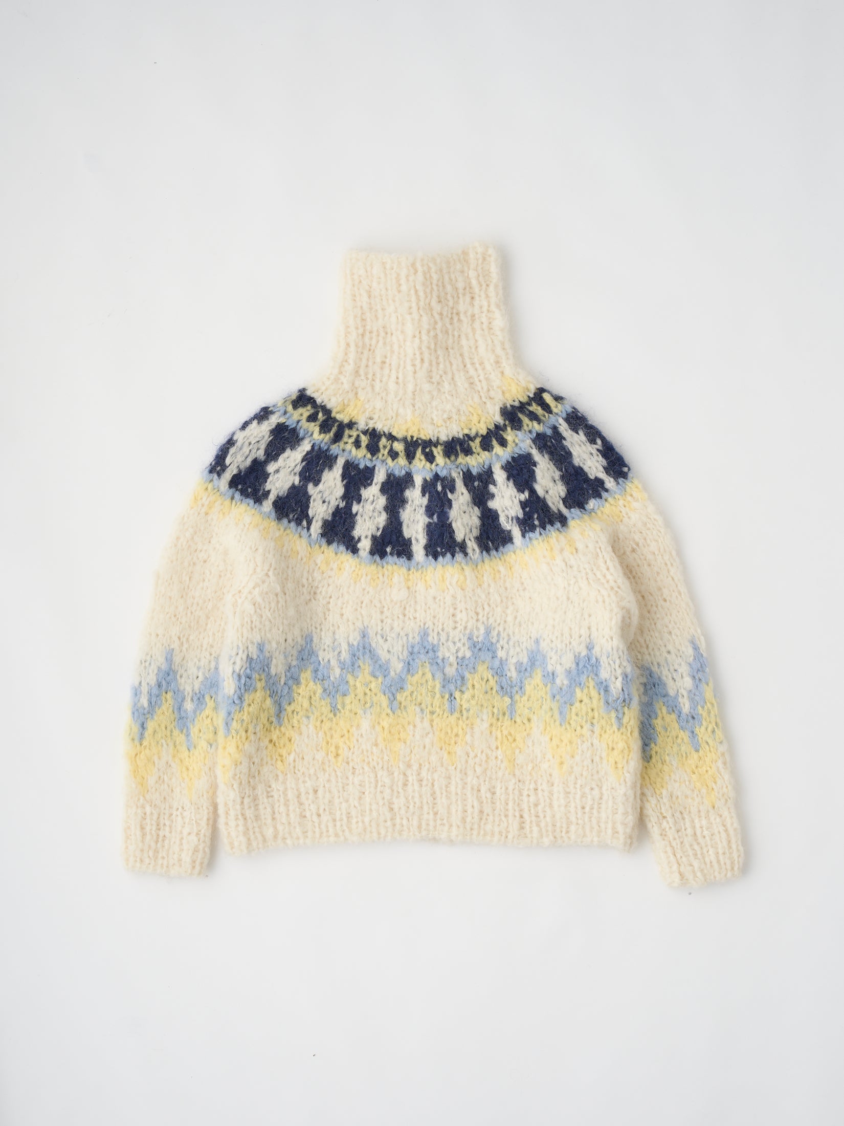 MOHAIR BLEND HAND-KNIT HIGH-NECK P/O