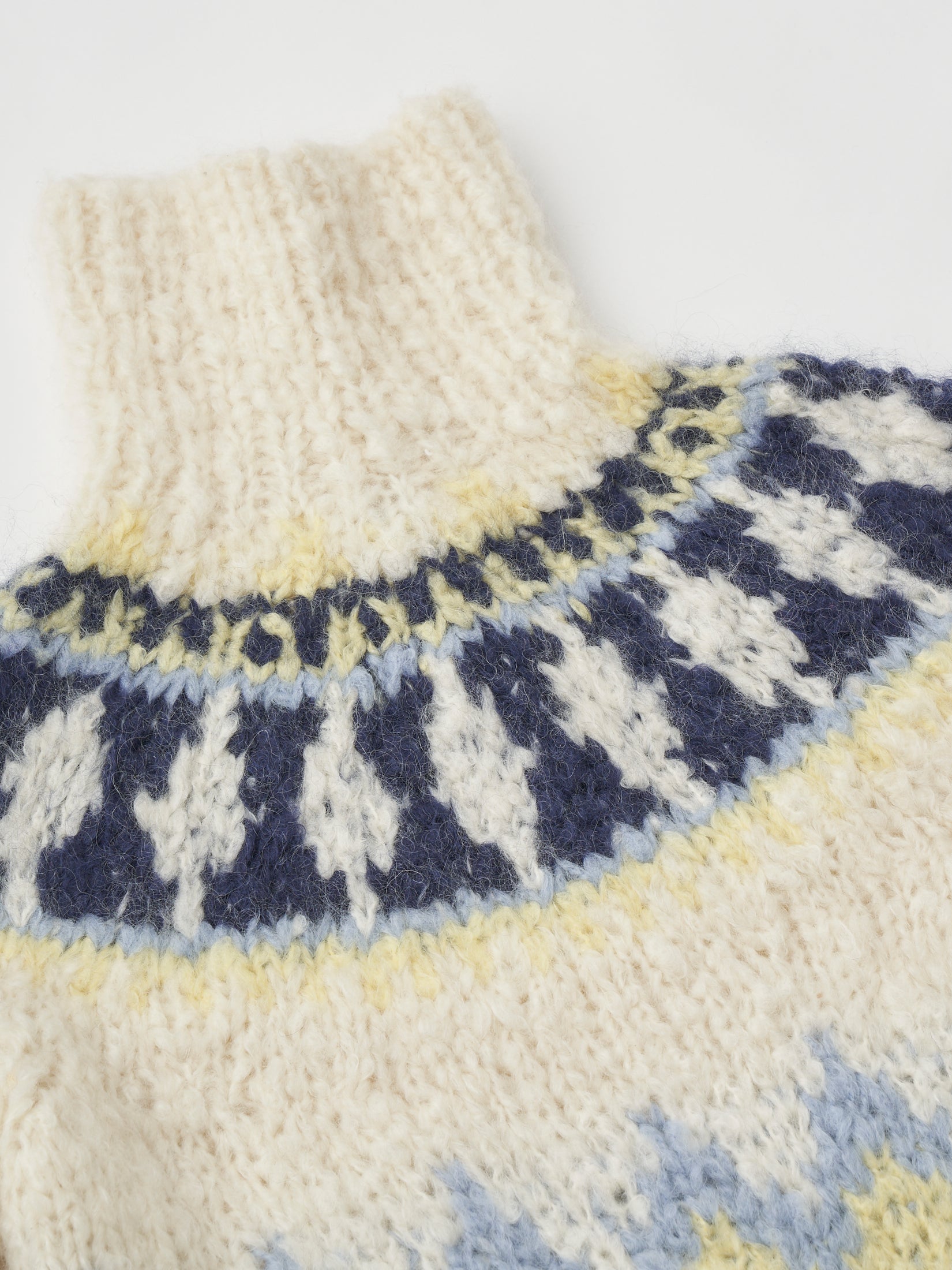 MOHAIR BLEND HAND-KNIT HIGH-NECK P/O