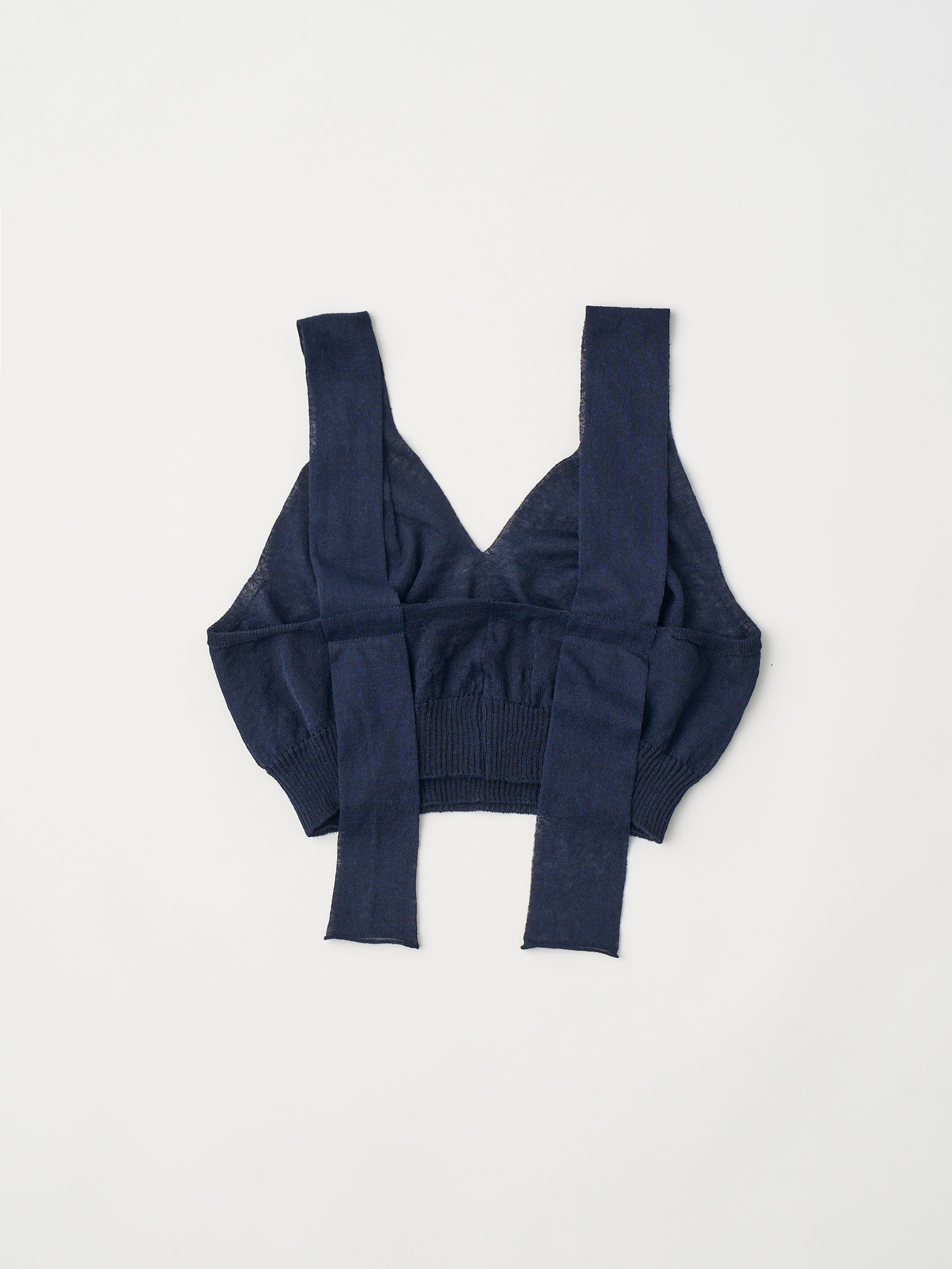 high-count linen knit bra top