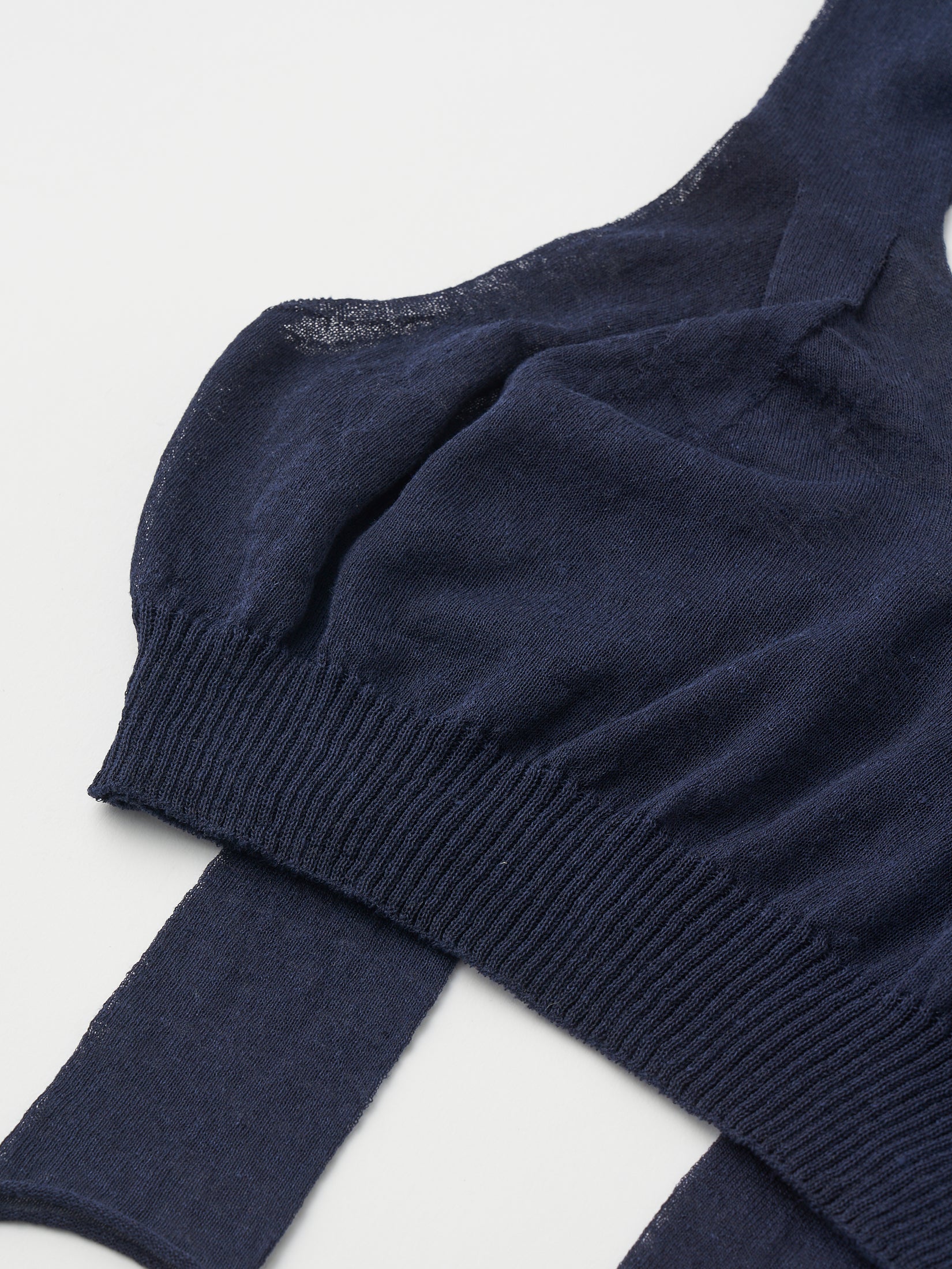 high-count linen knit bra top