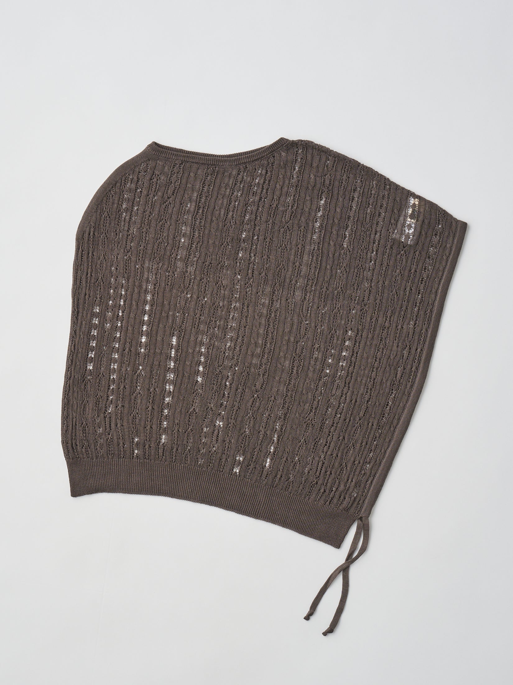 DRY TOUCH LYOCELL OPEN WORK CABLE-KNIT TOP