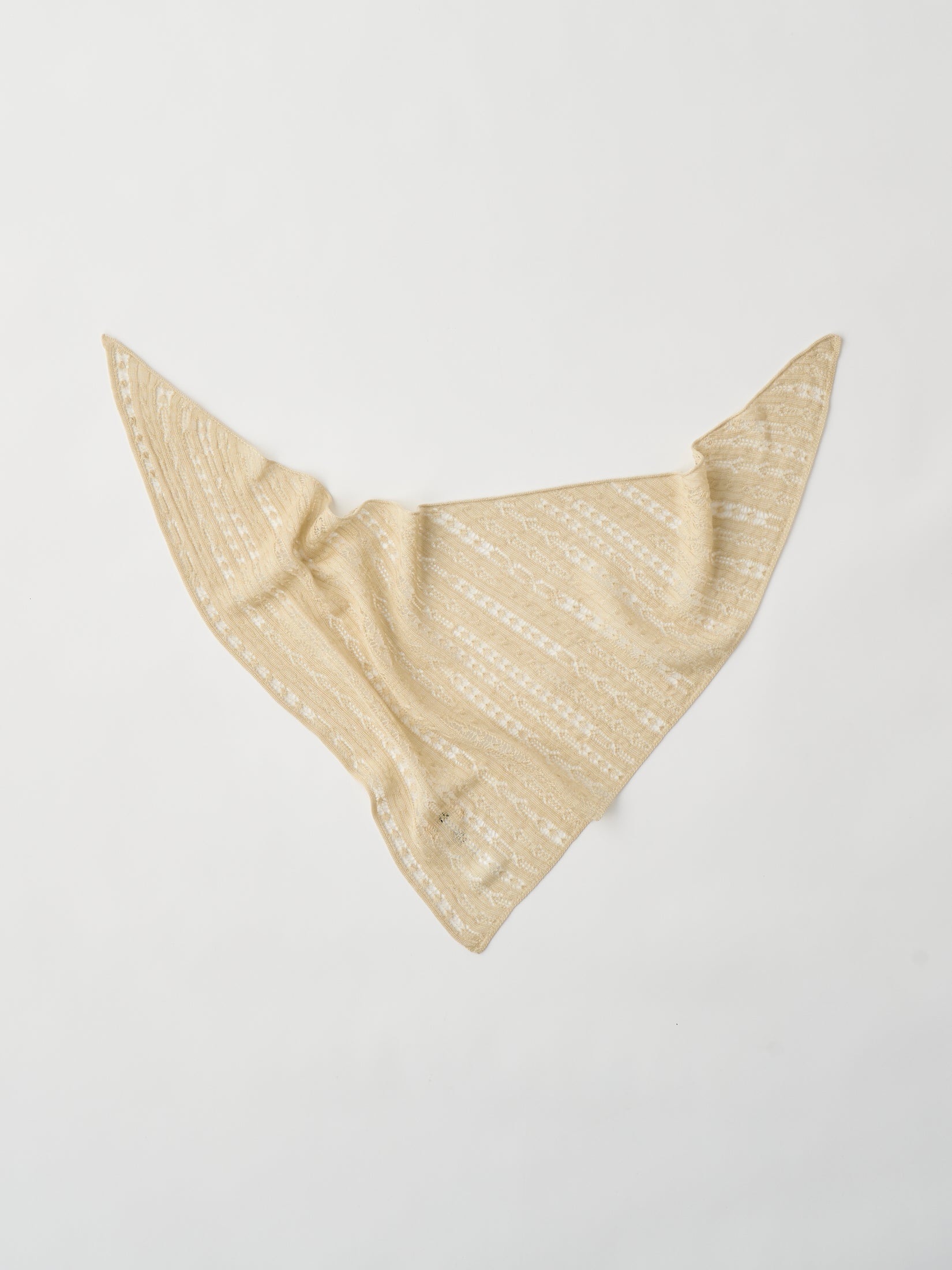 DRY TOUCH LYOCELL OPEN WORK CABLE-KNIT TRIANGLE SCARF
